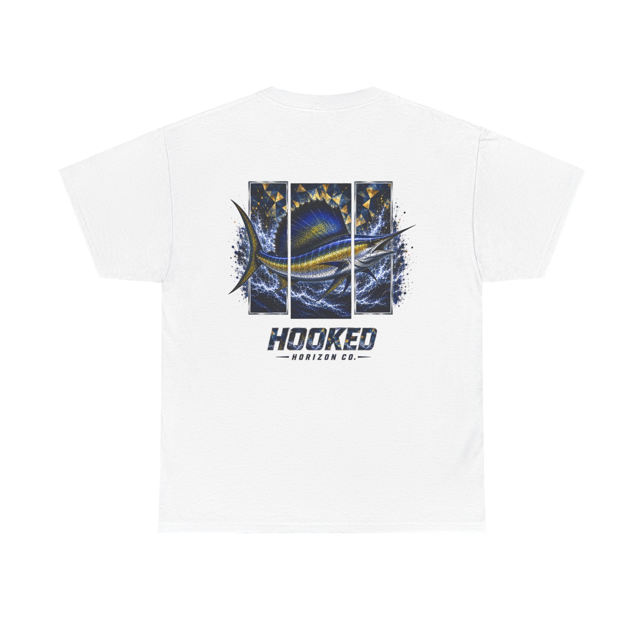 Sail Fish Hooked Horizon Co Tee—Ocean Graphic Tee — "Beloved" Ray Design