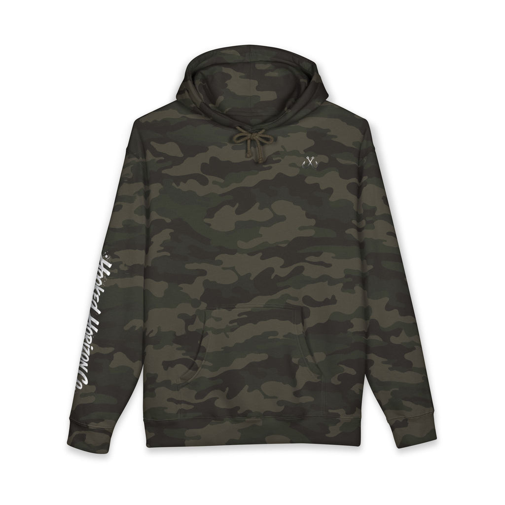 Lion Fish Skeleton Hoodie Hooked Horizon Co. — Minimal Skeletal Fish Back Graphic Hoodie, Multiple Color Variations