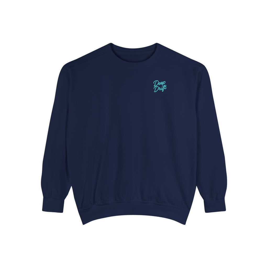 Vintage Vibes Grid Sweatshirt — "Hooked Horizon Co." Logo Pullover