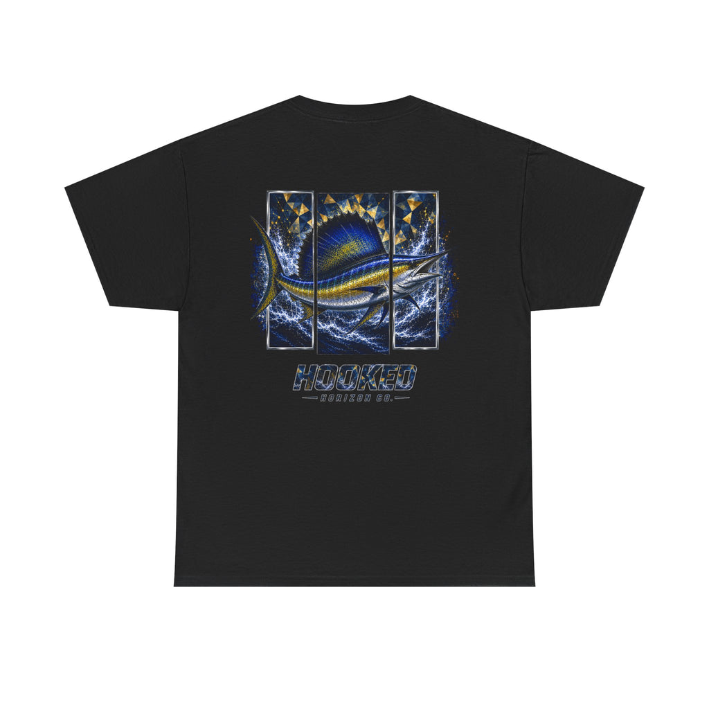 Sail Fish Hooked Horizon Co Tee—Ocean Graphic Tee — "Beloved" Ray Design