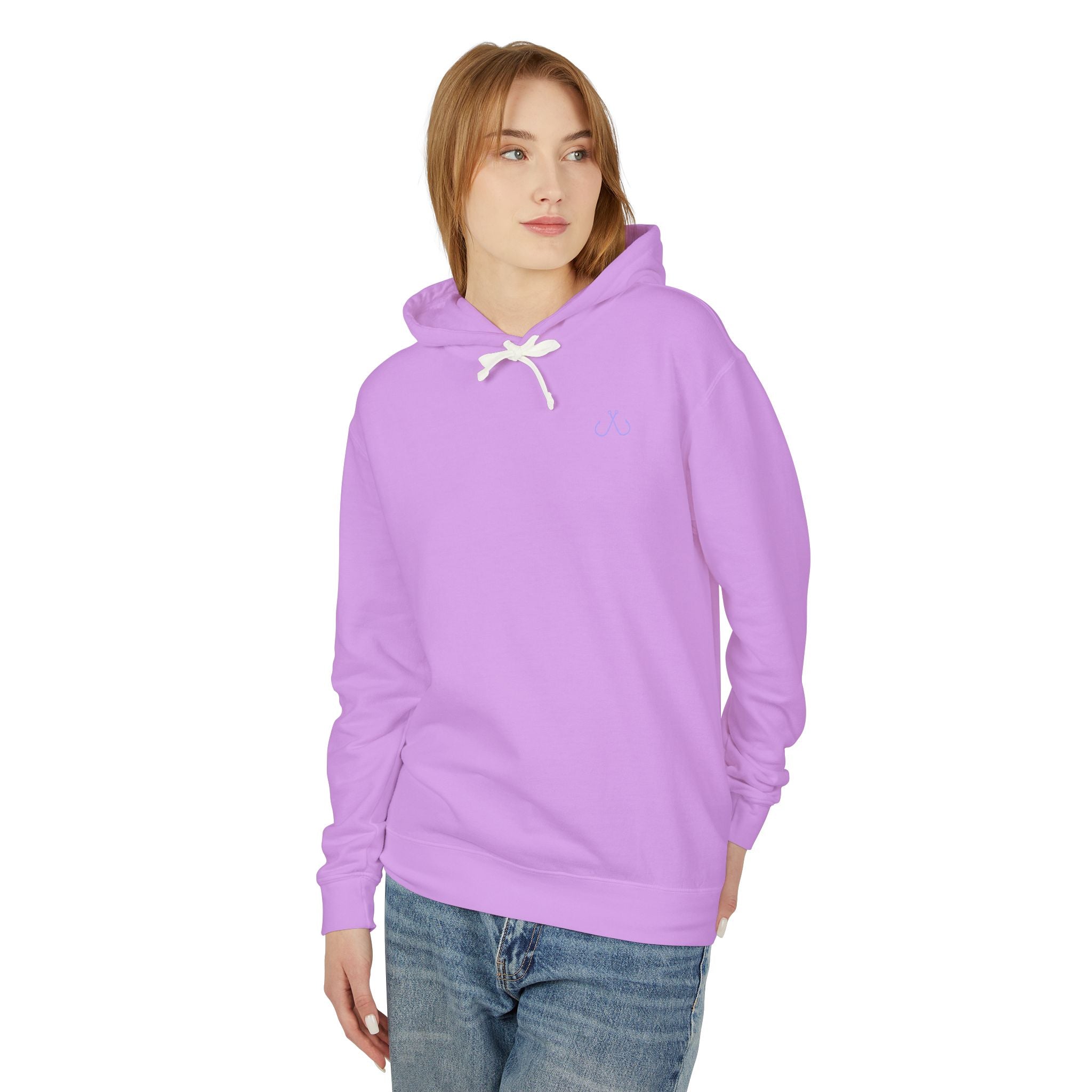 Purple To Blue Hooked Horizon Co Unisex Lightweight Hoodie with Deep Drift Design | Perfect for Fishermen, Beach Lovers, Casual Outings, Gift for Him/Her, Nautical Style,  Ocean Lover Gifts