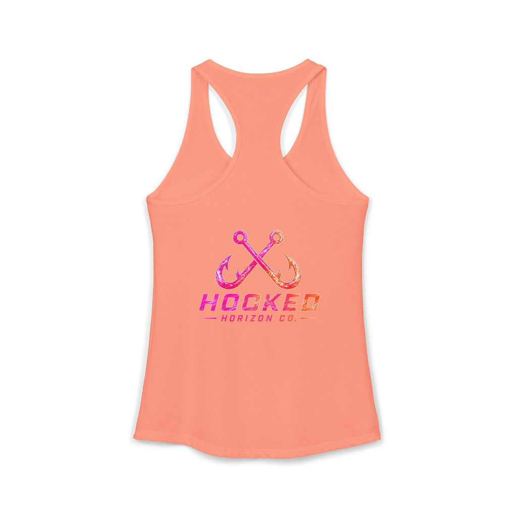 Hot Pink & Peach Hooked Horizon Co.— Soft Women's Ideal Racerback Tank
