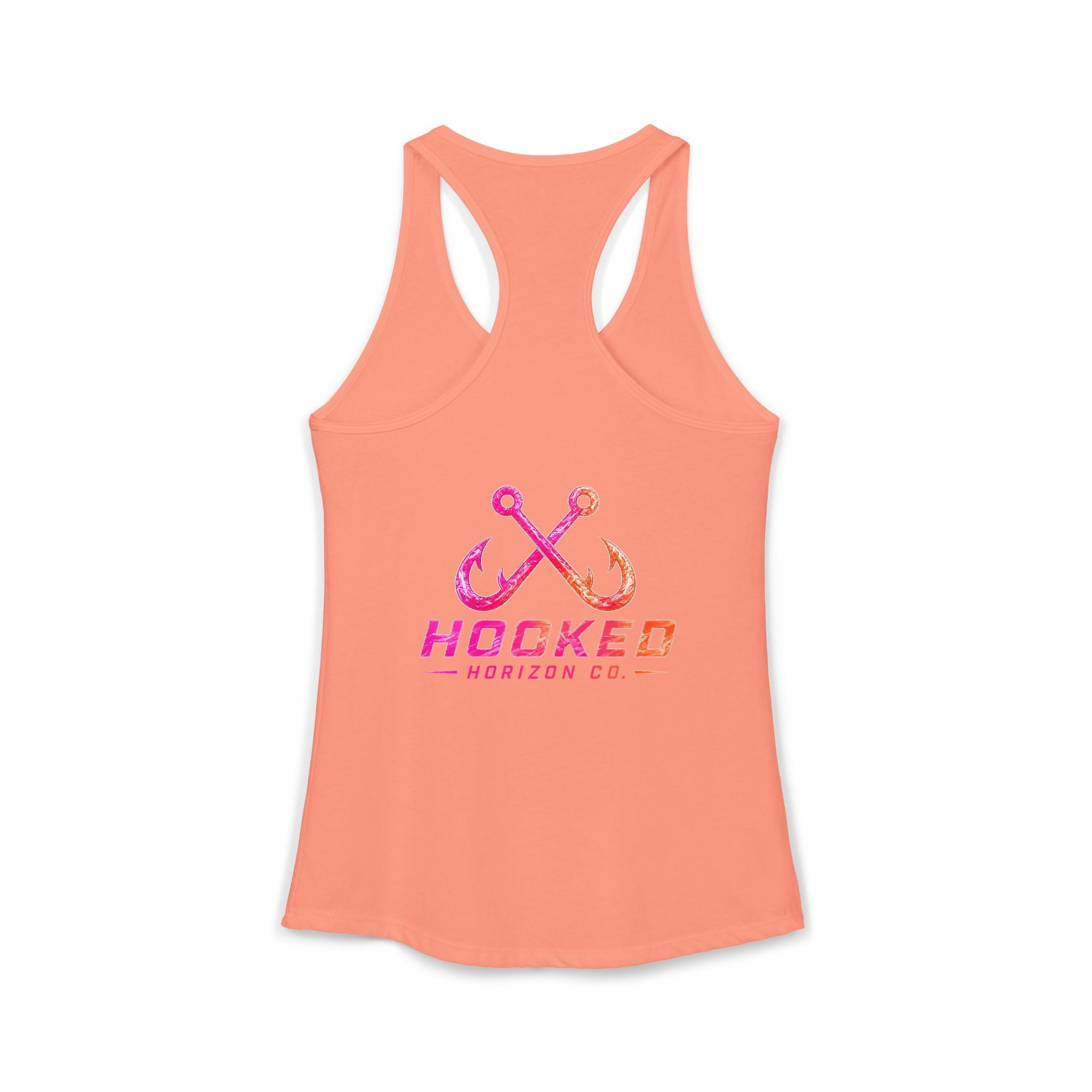 Hot Pink & Peach Hooked Horizon Co.— Soft Women's Ideal Racerback Tank