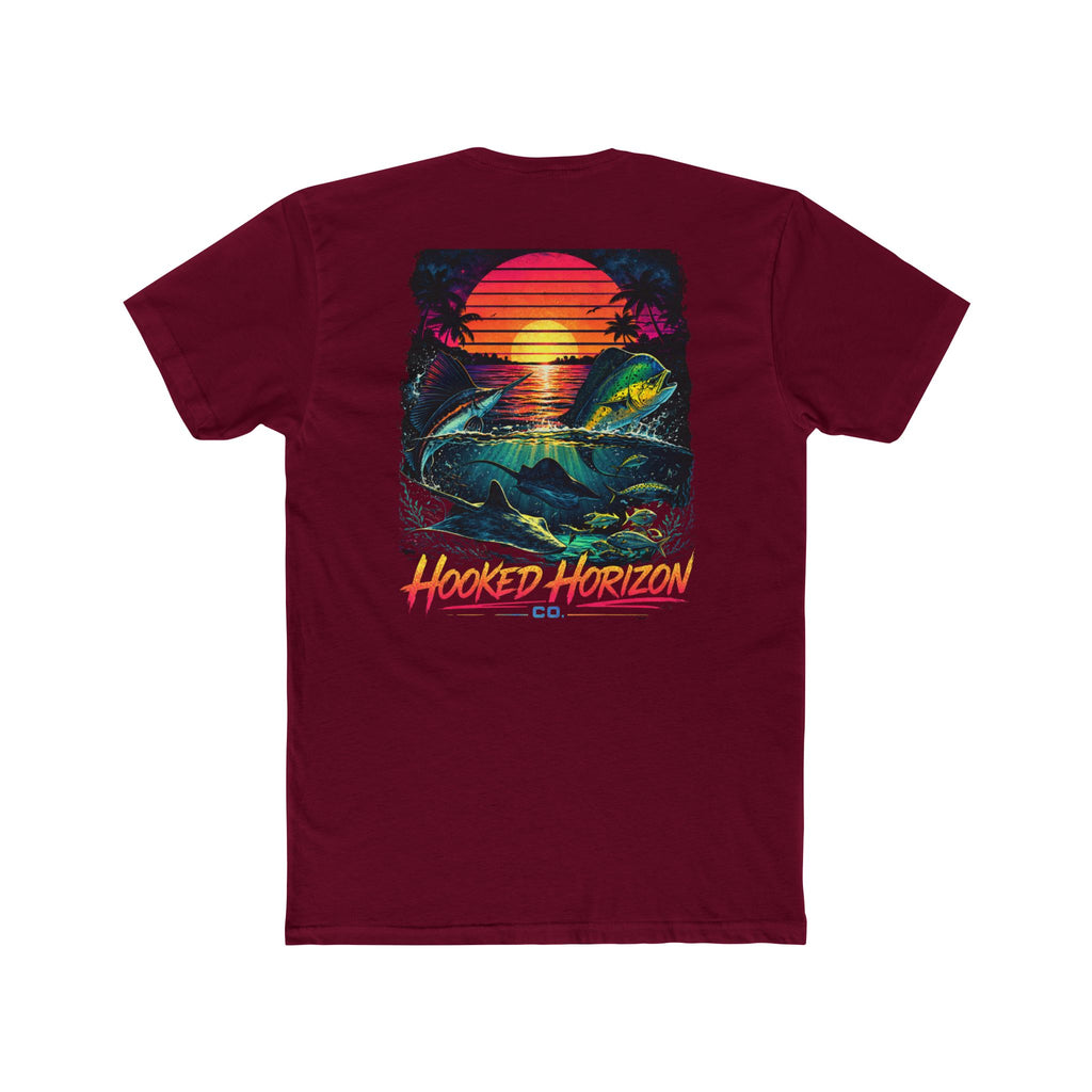 Hooked Horizon Co.  Sunset Fishing T-Shirt— Multiple Color Variations