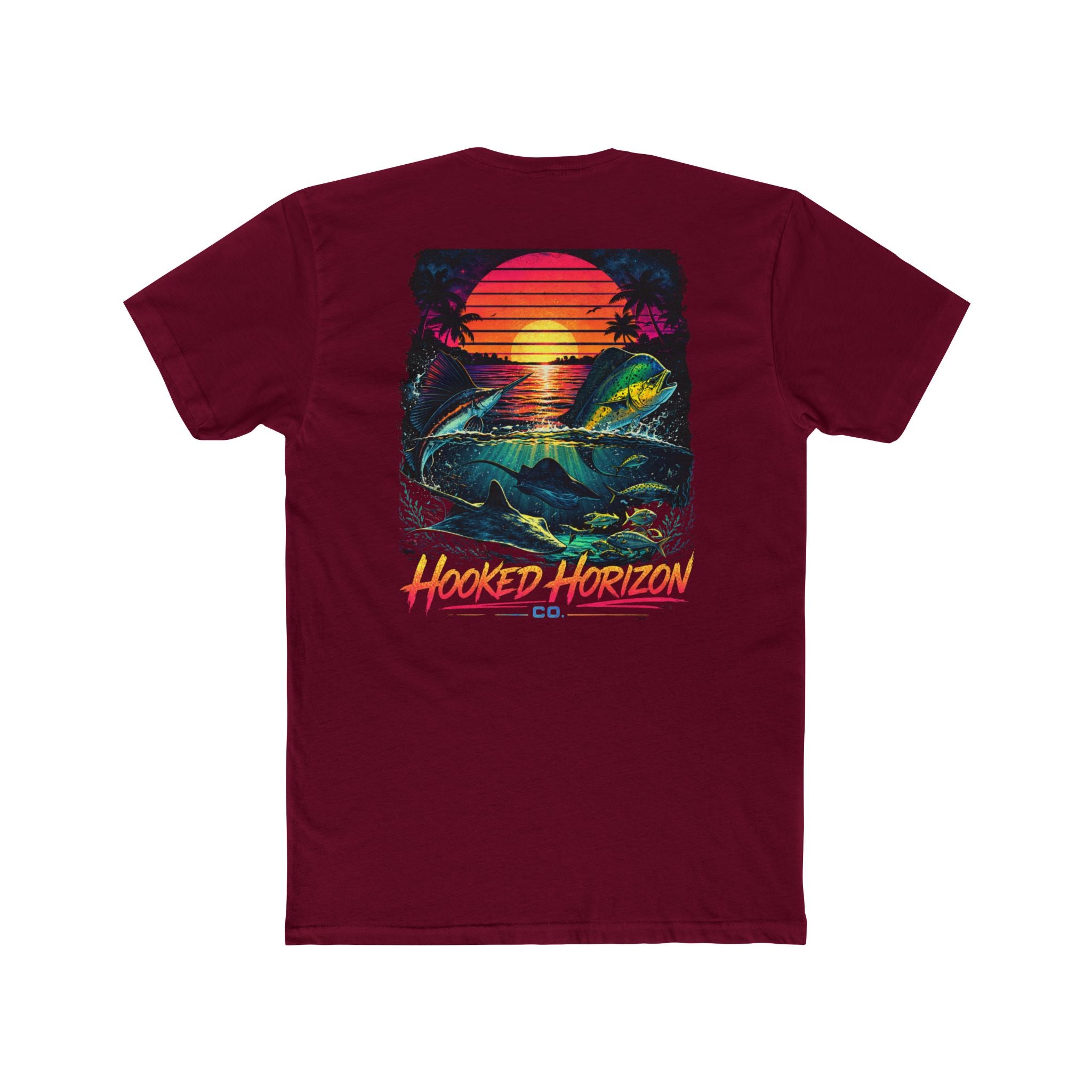 Hooked Horizon Co.  Sunset Fishing T-Shirt— Multiple Color Variations