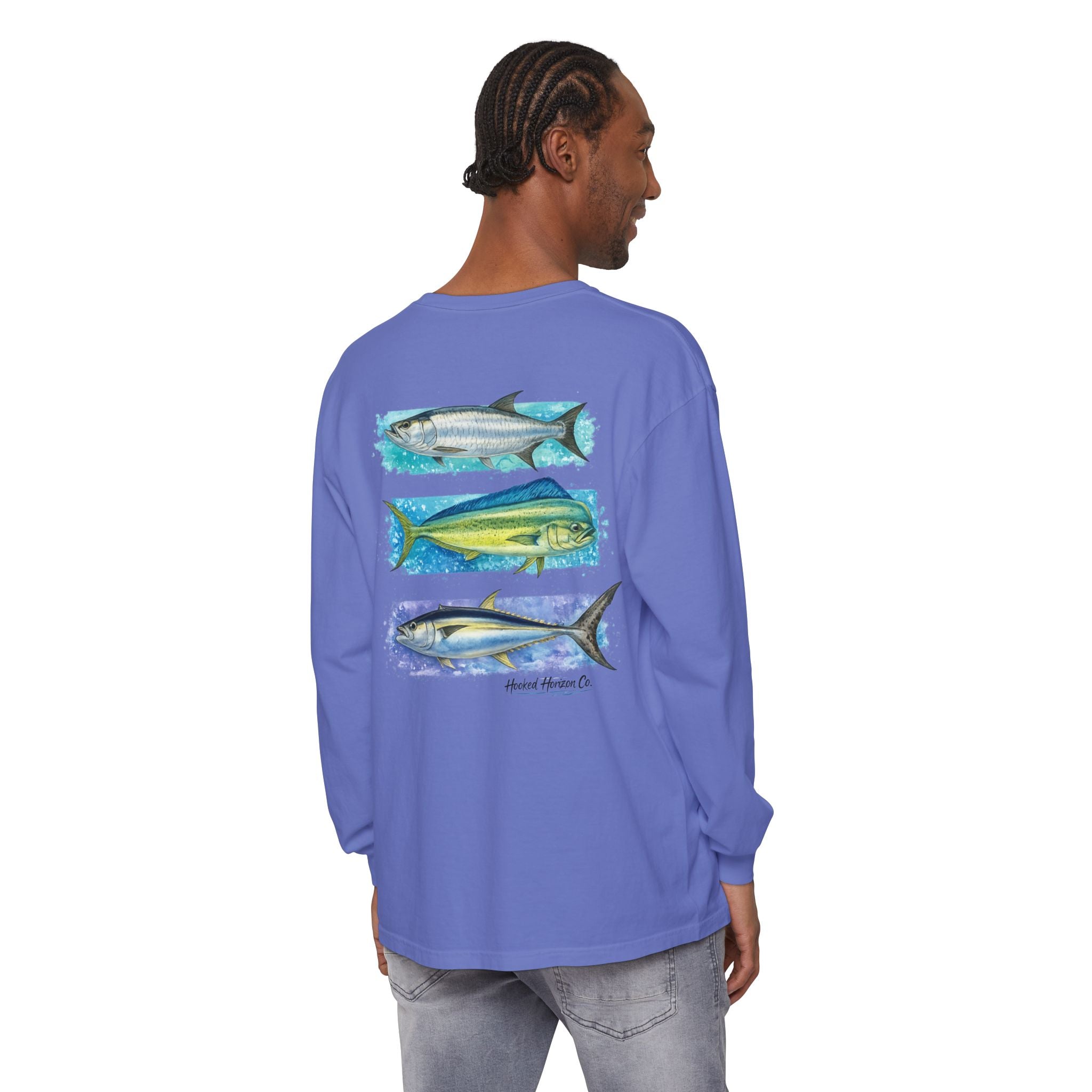 Chasing Legends Tarpon, Mahi Mahi, TunaSaltwater Fish Long Sleeve Tee — Hooked Horizon Co. Graphic Shirt