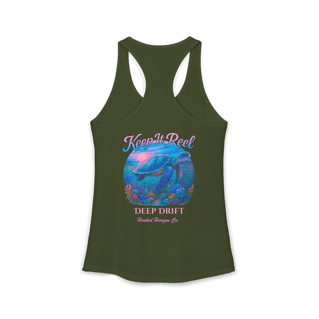 Turtle " Keep It Reel" Deep Drift– Hooked Horizon Co. Gifts for Ocean Lovers, Nautical Fashion, Everyday Comfort, Perfect Gift for Her