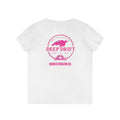 Deep Drift Women's V-Neck Tee - Turtle Pink Casual Style, Gift for Beach Lovers, Summer Wear, Travel Outfit, Comfortable Tee