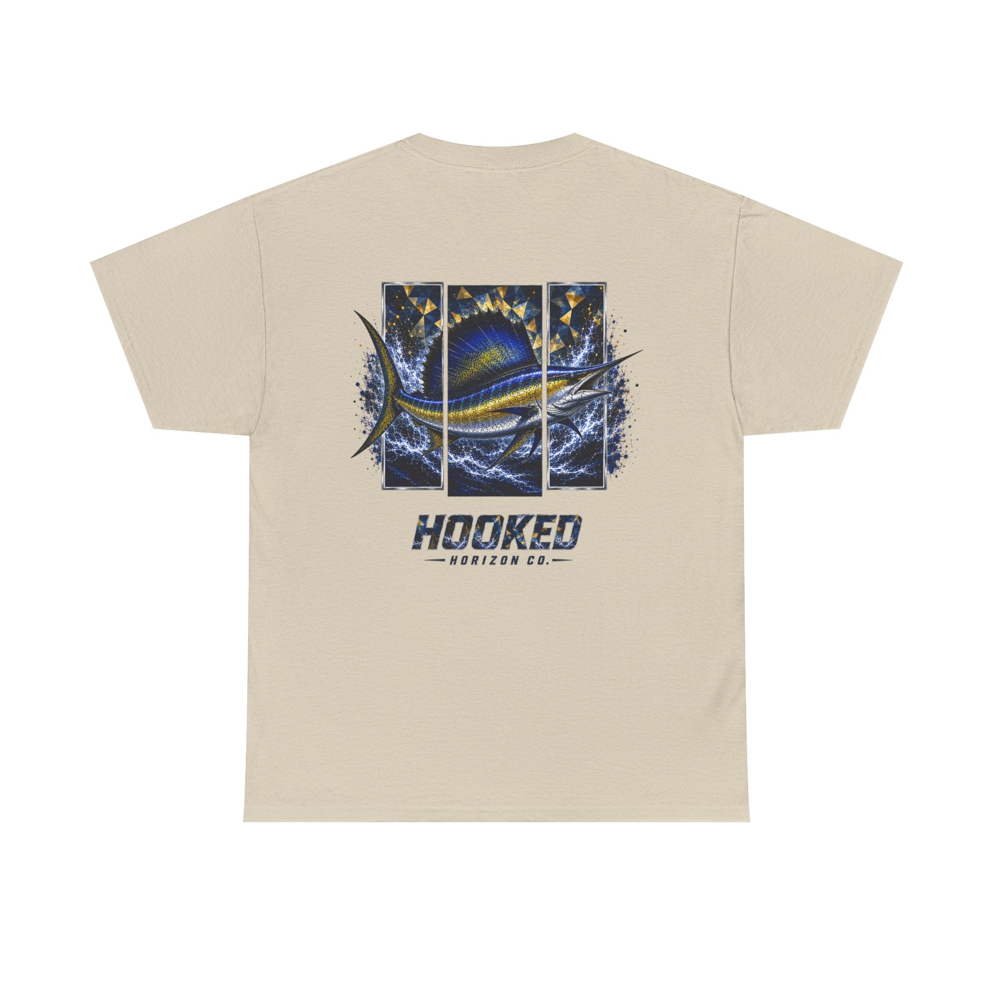 Sail Fish Hooked Horizon Co Tee—Ocean Graphic Tee — "Beloved" Ray Design
