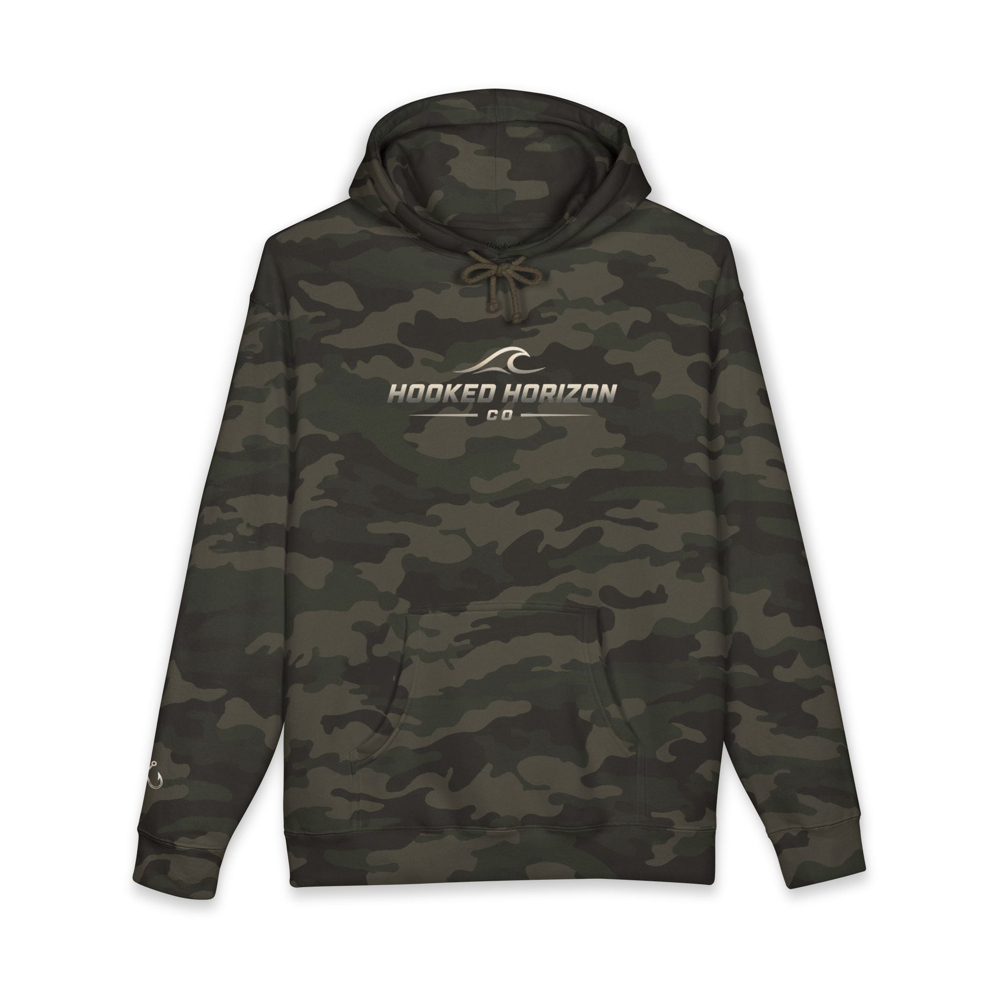Wave Hoodie Hooked Horizon Co. — Fishing Back Graphic Hoodie, Multiple Color Variations