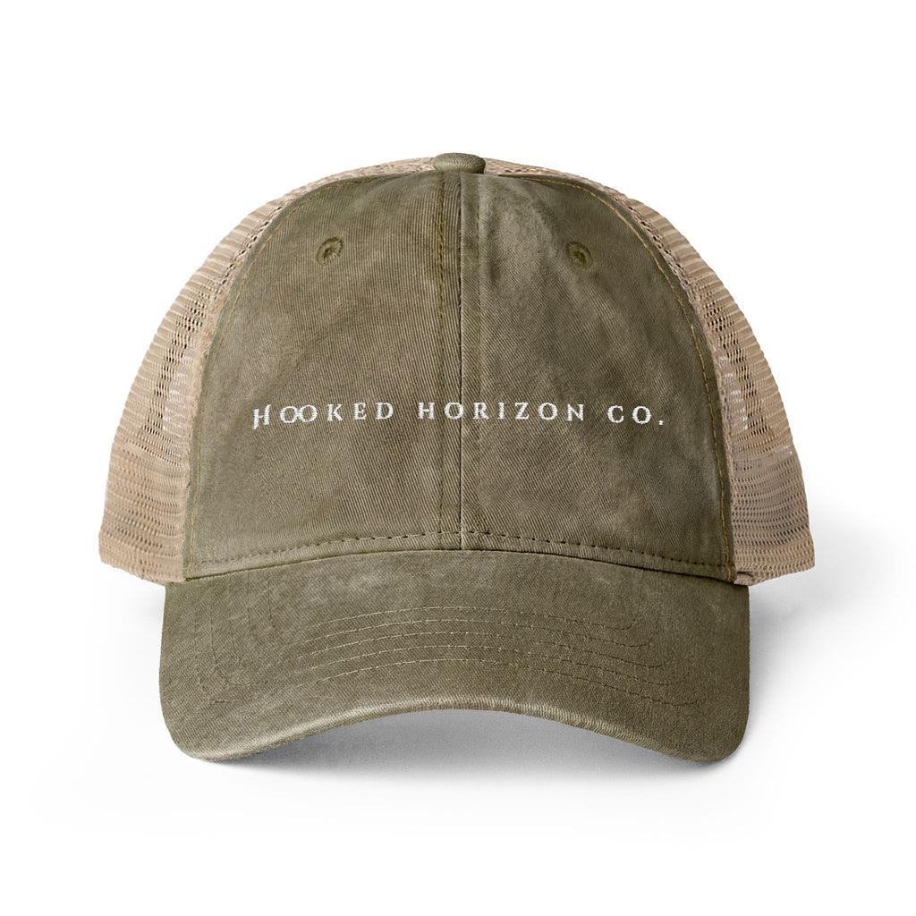 Hooked Horizon Co. —Women's Washed Mesh-Back Cap, Multiple Color Variations