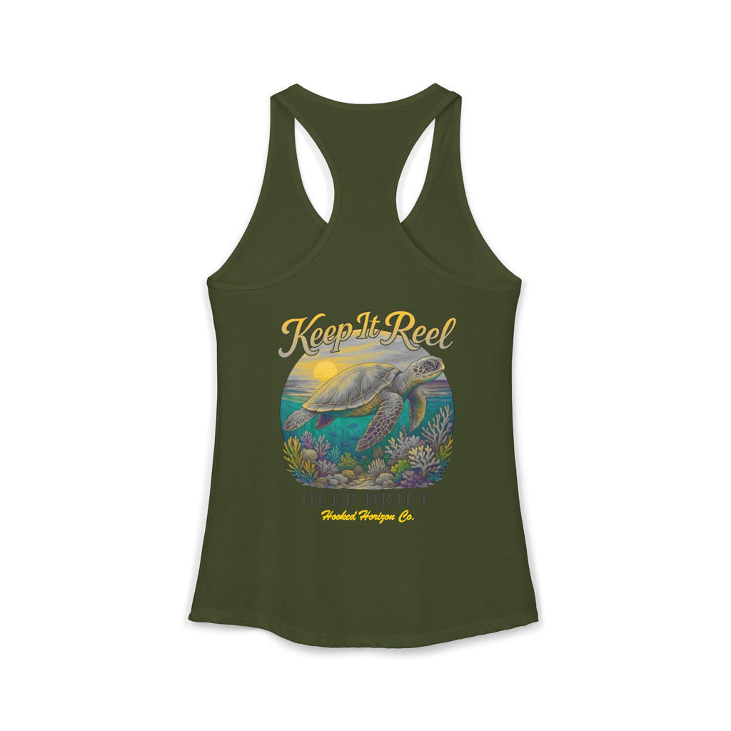 Turtle " Keep It Reel" Deep Drift– Hooked Horizon Co. Gifts for Ocean Lovers, Nautical Fashion, Everyday Comfort, Perfect Gift for Her