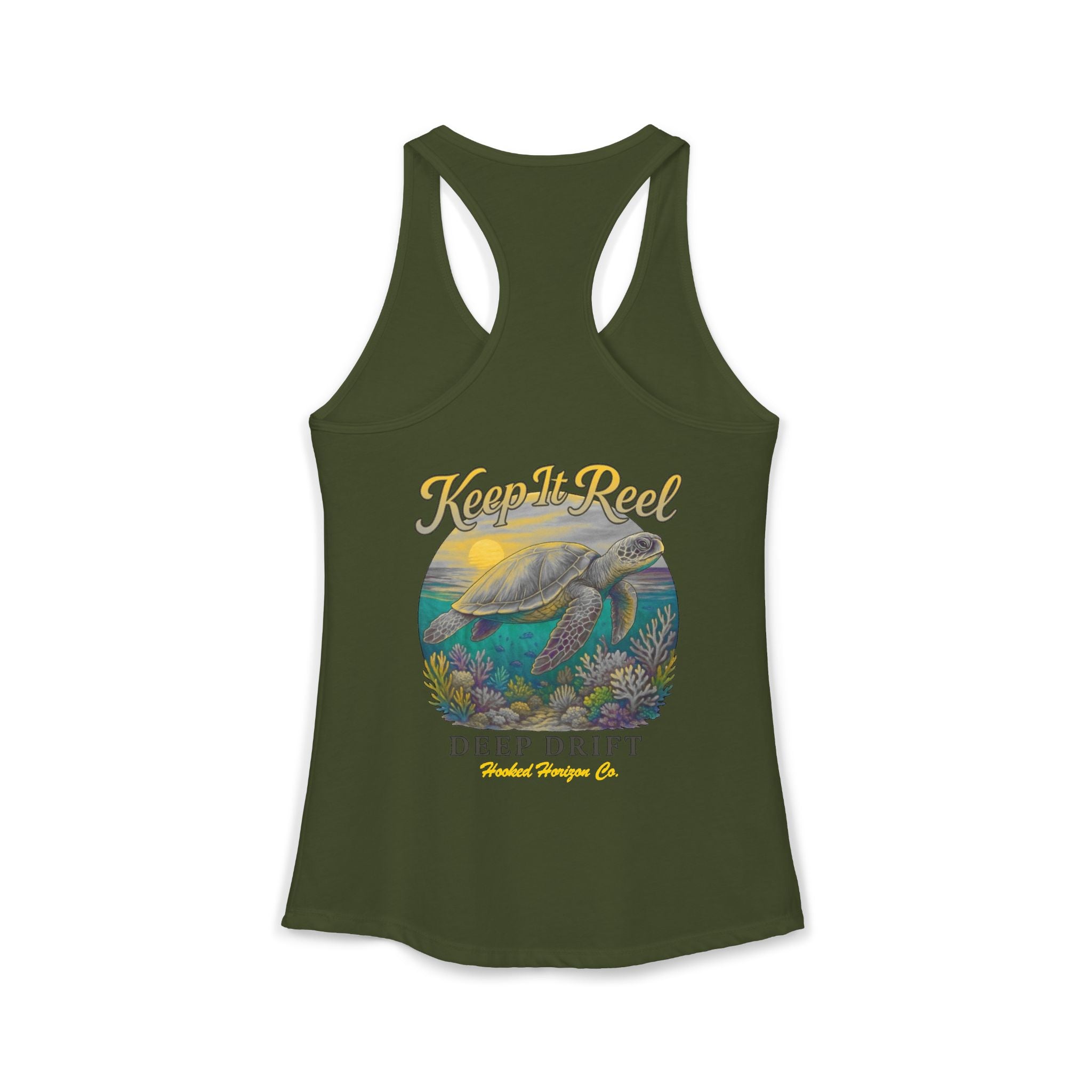 Turtle " Keep It Reel" Deep Drift– Hooked Horizon Co. Gifts for Ocean Lovers, Nautical Fashion, Everyday Comfort, Perfect Gift for Her