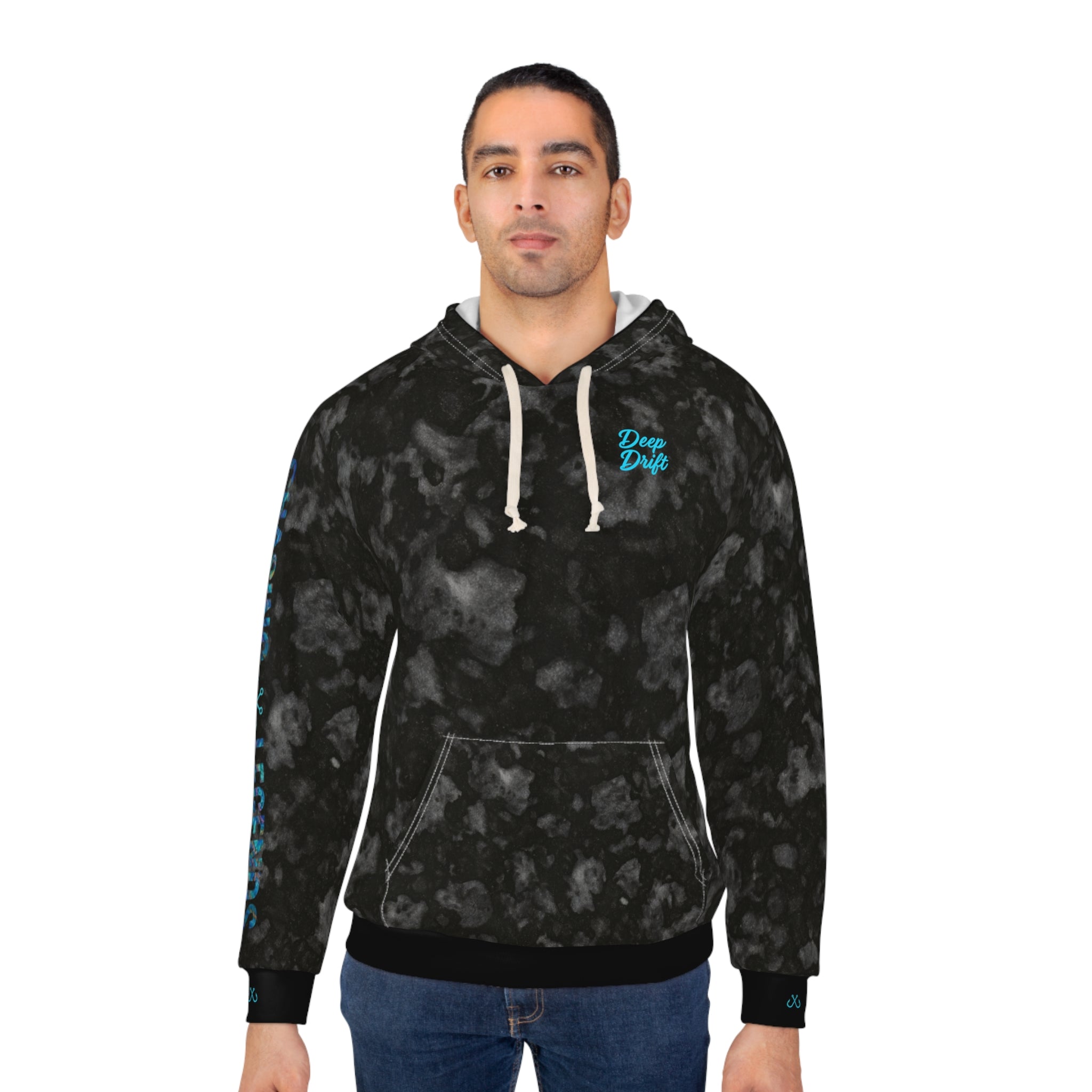 Volcanic Rock & Iridescent Octopus Chasing Legends Fishing Hoodie — Deep Drift Fishing,  Hooked Horizon Co. Deep Drift Pullover