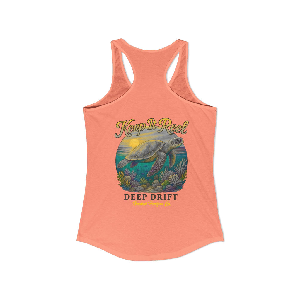 Turtle " Keep It Reel" Deep Drift– Hooked Horizon Co. Gifts for Ocean Lovers, Nautical Fashion, Everyday Comfort, Perfect Gift for Her