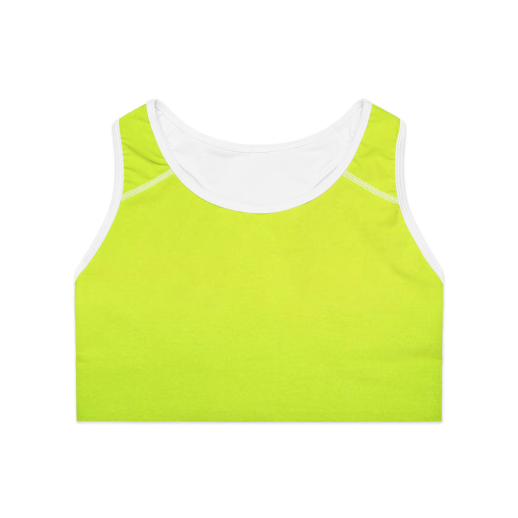 Lime Green Deep Drift Hooked Horizon Co. Stylish Sports Bra for Active Women, Workout Top, Gym Essential, Fitness Apparel, Athleisure Wear, Yoga Gear
