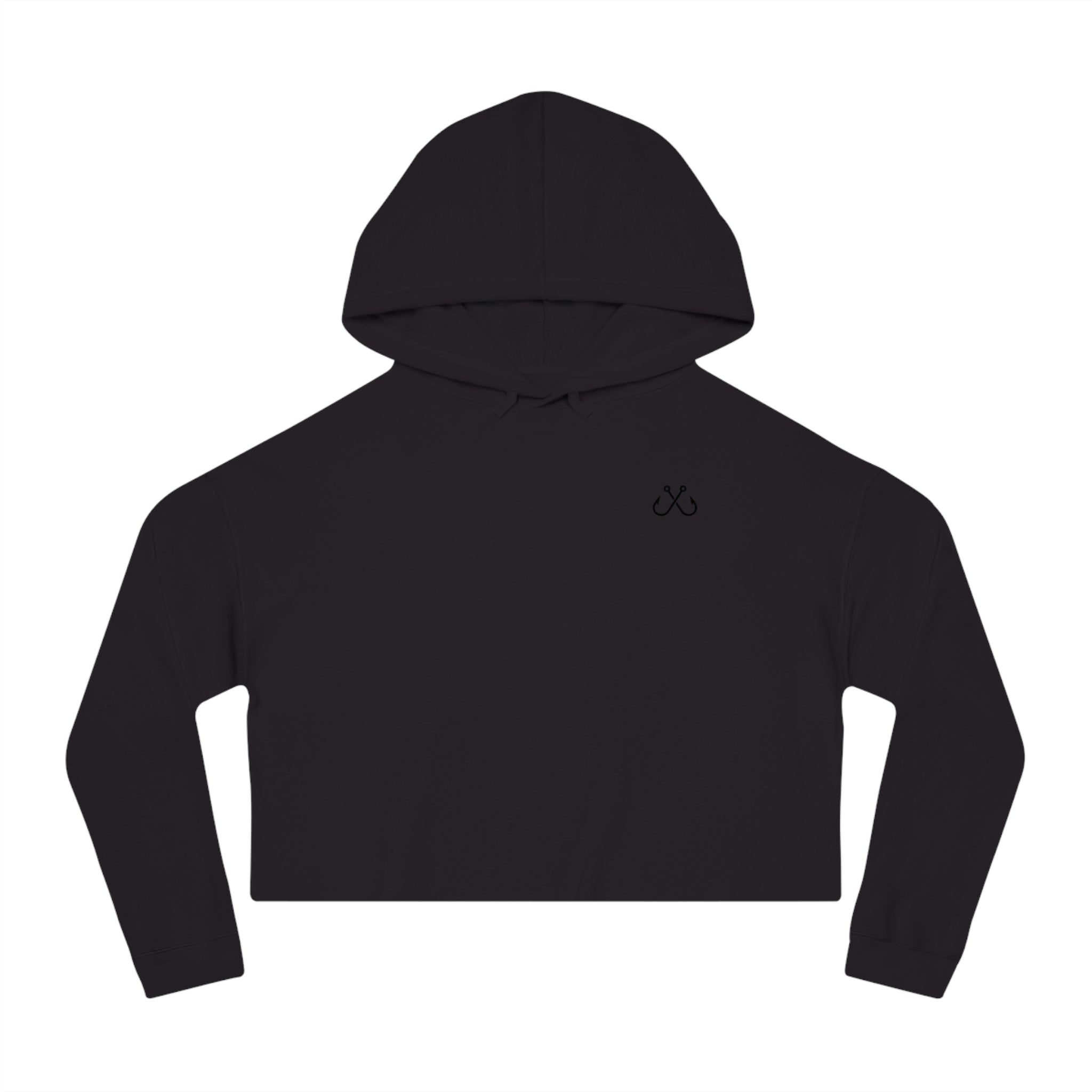 Green Hammer Head Shark Cropped Hoodie — "Deep Drift on the Water" Fishing Graphic