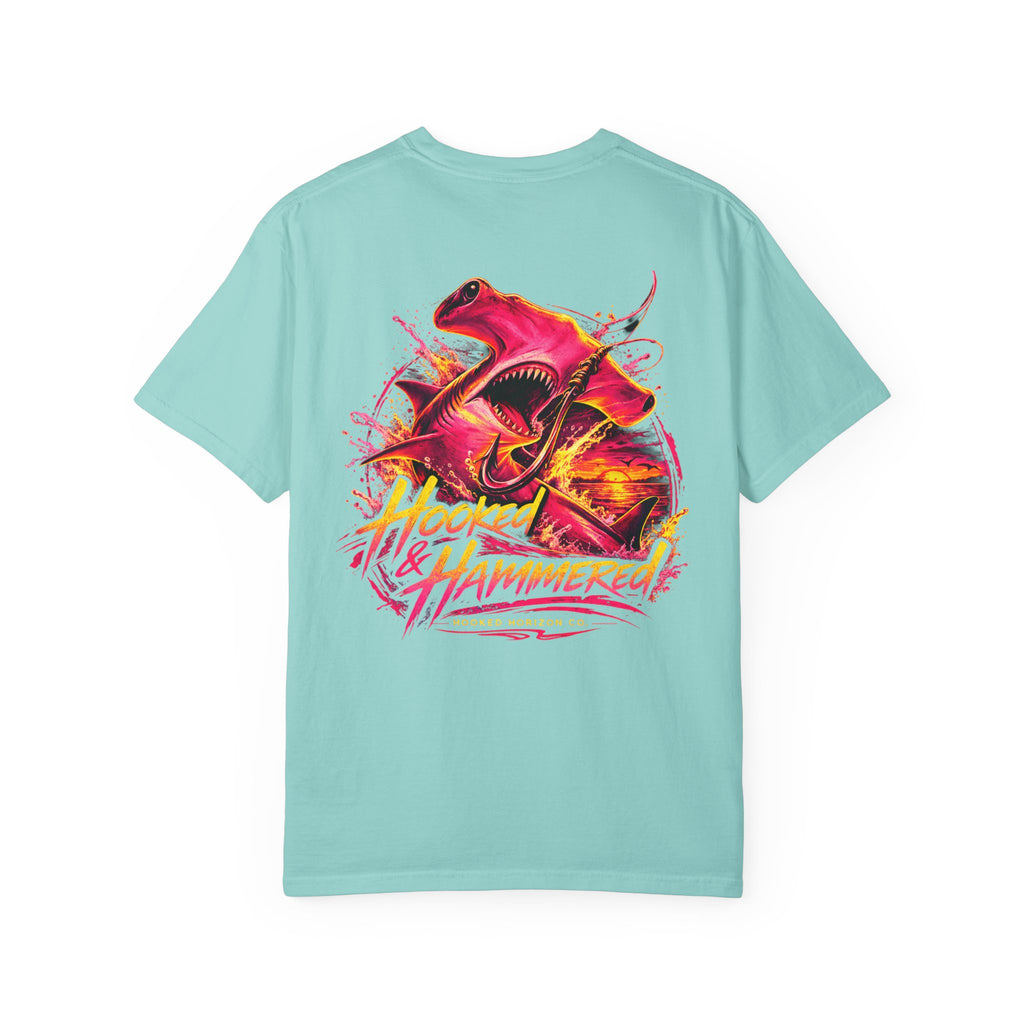 Hooked & Hammered Fishing T-shirt, Hooked Horizon Co, Angler Gifts, Shark Lovers