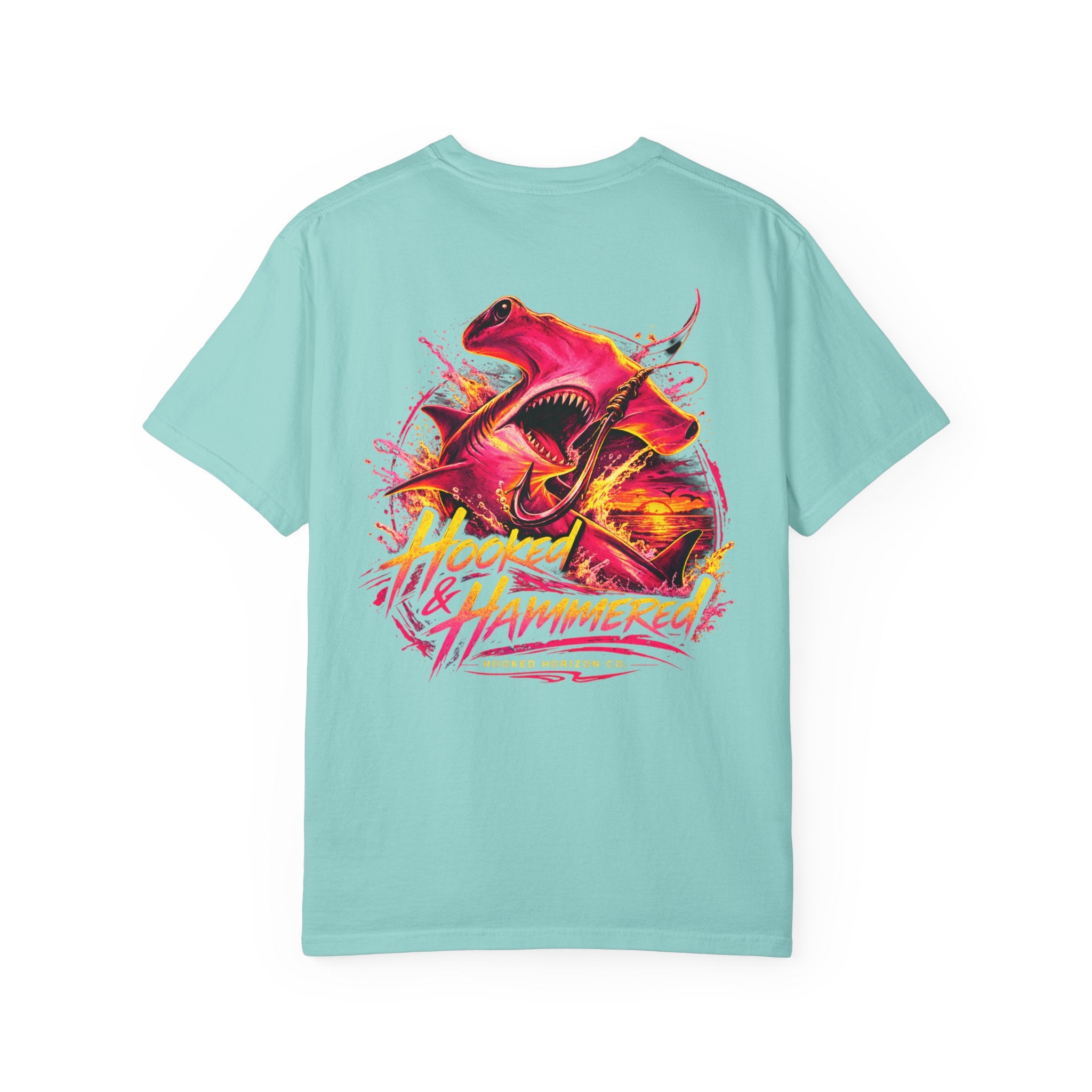 Hooked & Hammered Fishing T-shirt, Hooked Horizon Co, Angler Gifts, Shark Lovers
