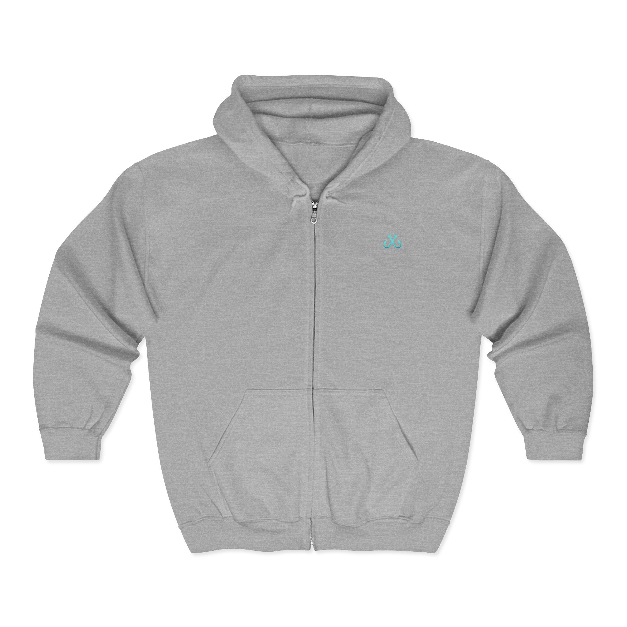 Hooked Horizon Co. Sunset & Palm Tree 90s Inspired Vacation Zip Hoodie - Tropical Palm Sunset Fishing Hoodie,  Multiple Color Variations