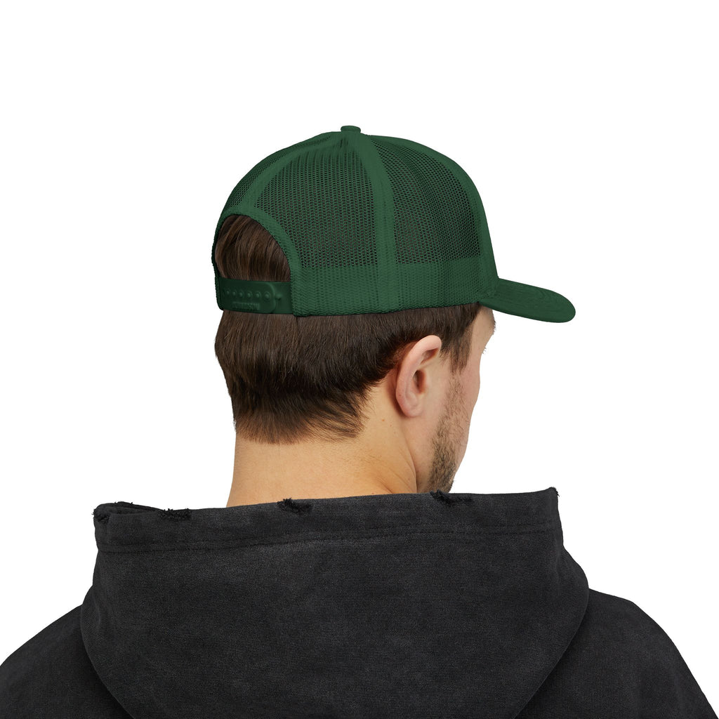 Wave Hooked Horizon Trucker Cap — Embroidered Fishing Snapback