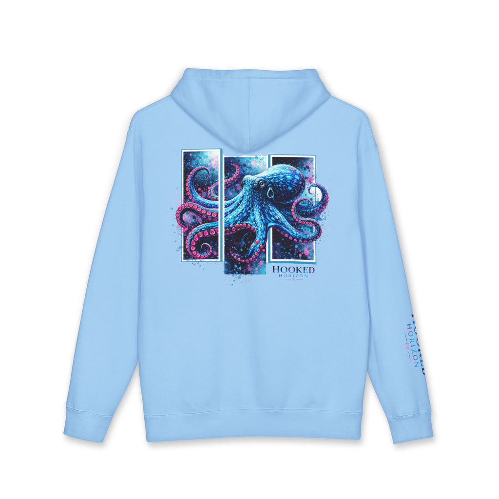 Octopus Hoodie Hooked Horizon Co. — Fishing Back Graphic Hoodie, Multiple Color Variations