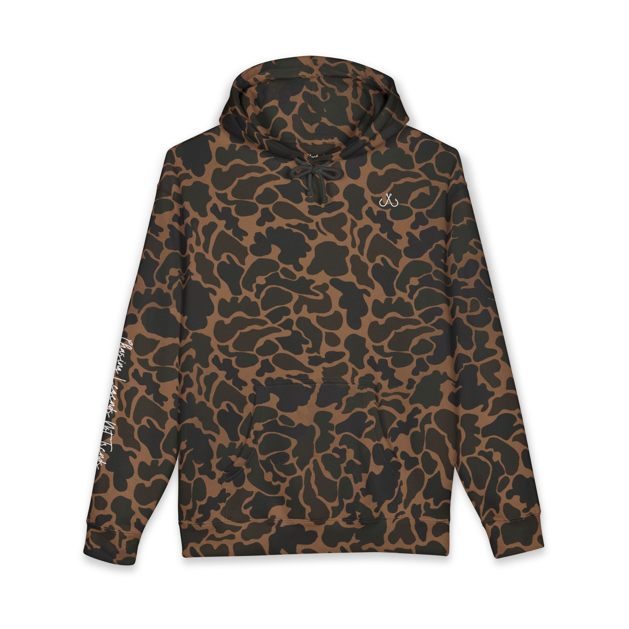Chasing Legends Not Trends Hoodie Hooked Horizon Co. — Minimal Fishing Back Graphic Hoodie, Multiple Color Variations