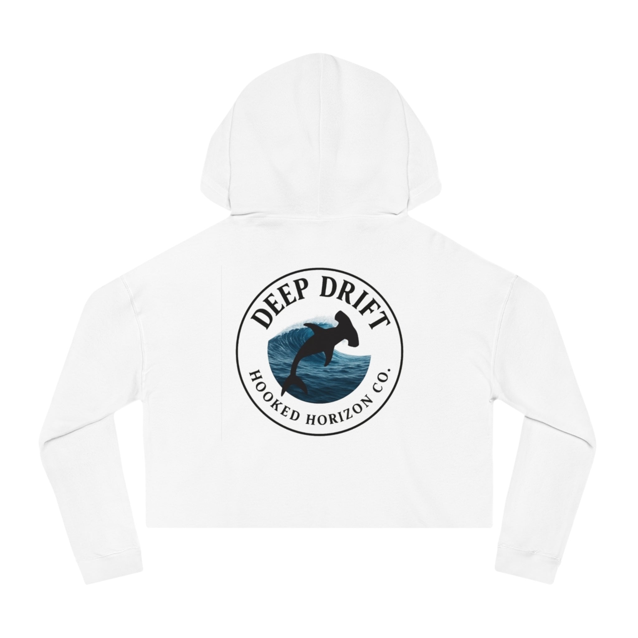 Hammer Head Shark Cropped Hoodie — Deep Drift Fishing Graphic
