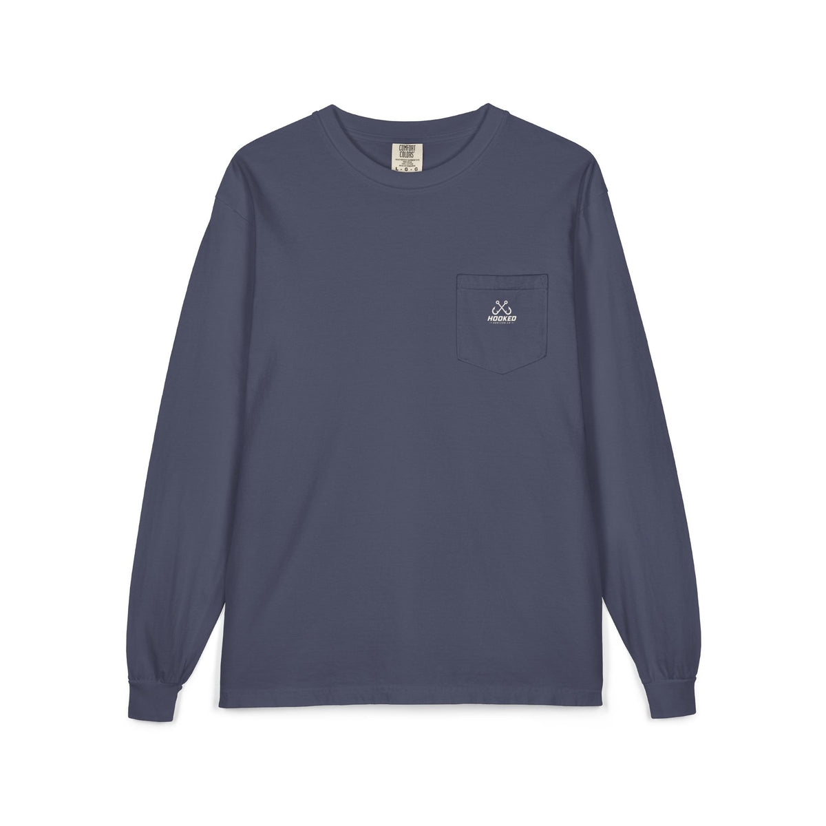 USA Manta Ray Hooked Horizon Co.  Classic Logo Unisex Long Sleeve Pocket T-Shirt