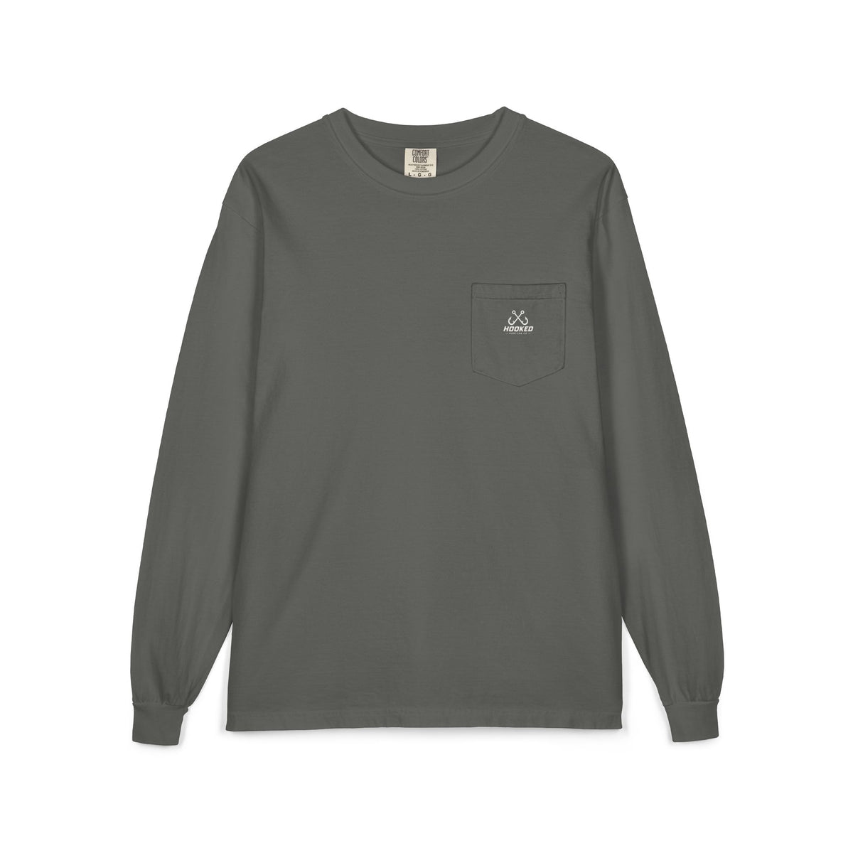 USA Manta Ray Hooked Horizon Co.  Classic Logo Unisex Long Sleeve Pocket T-Shirt