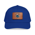 Deep Drift Leather Patch Baseball Cap — Hooked Horizon Co. Ocean Wave Logo, Multiple Color Variations