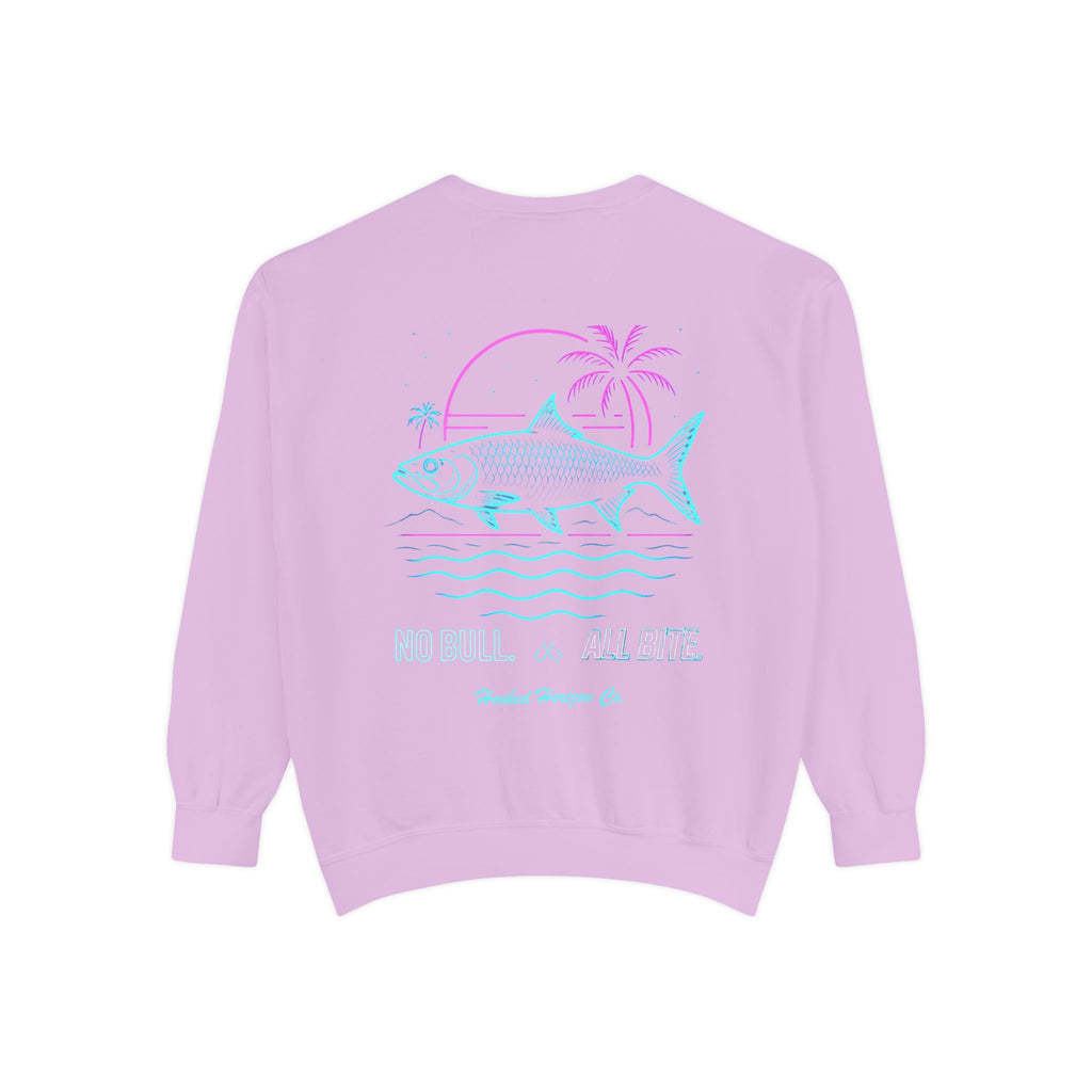Vintage vibes Neon Tarpon Sweatshirt– Hooked Horizon Co. Ocean apparel, Gifts for Him & Her, Ocean Conservation, Soft Unisex Garment-Dyed Sweatshirt