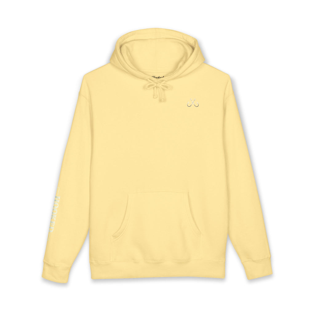 Wave Hoodie Hooked Horizon Co. — Minimal Fishing Back Graphic Hoodie, Multiple Color Variations