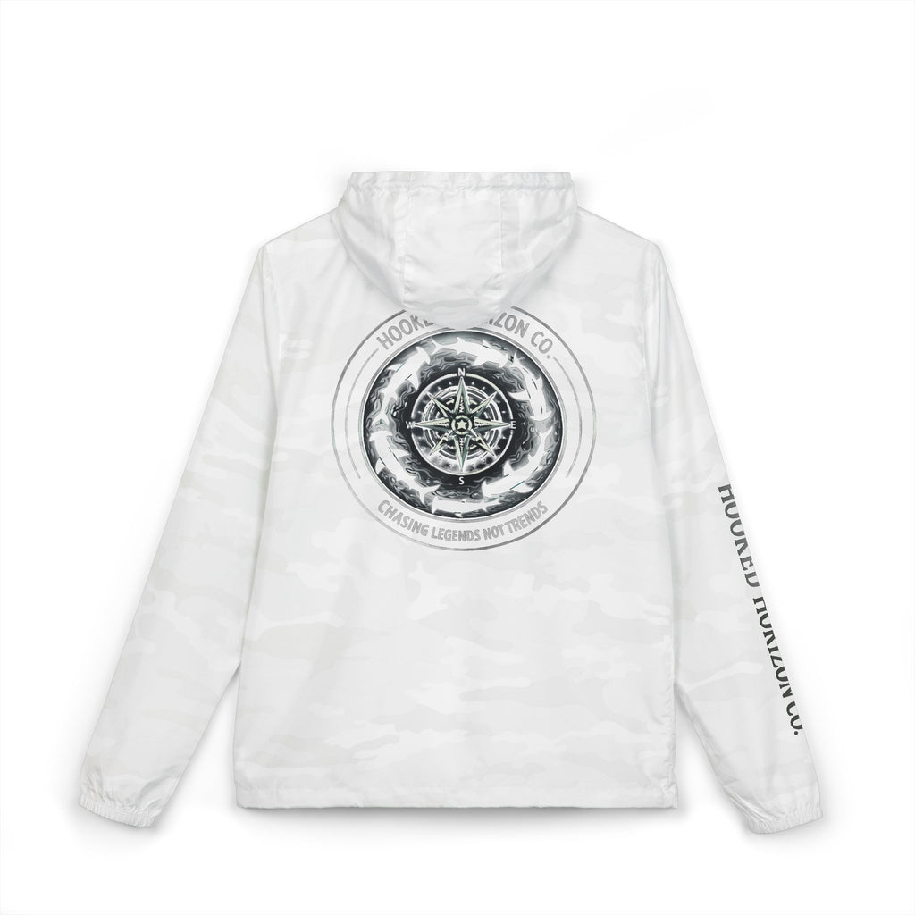 Chasing Legends Not Trends Compass Graphic Windbreaker Jacket — Nautical Adventure Hooded Windbreaker