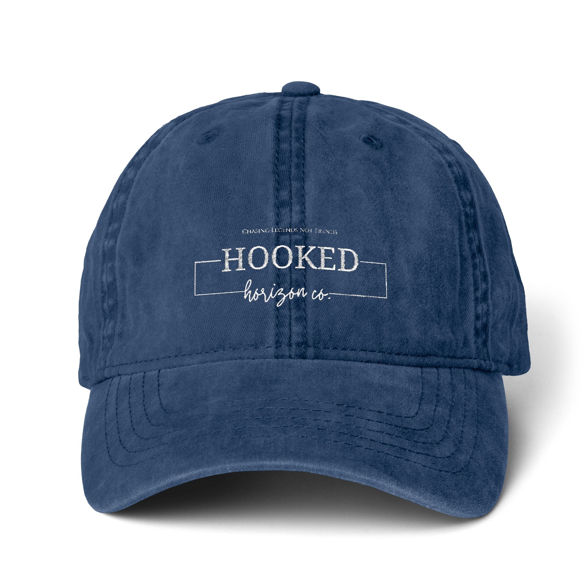 Chasing Legends Not Trends — Hooked Horizon Co. Women's Pigment-Dyed Cap with Fashion Undervisor (Embroidery), Multiple Color/ Lining Variations