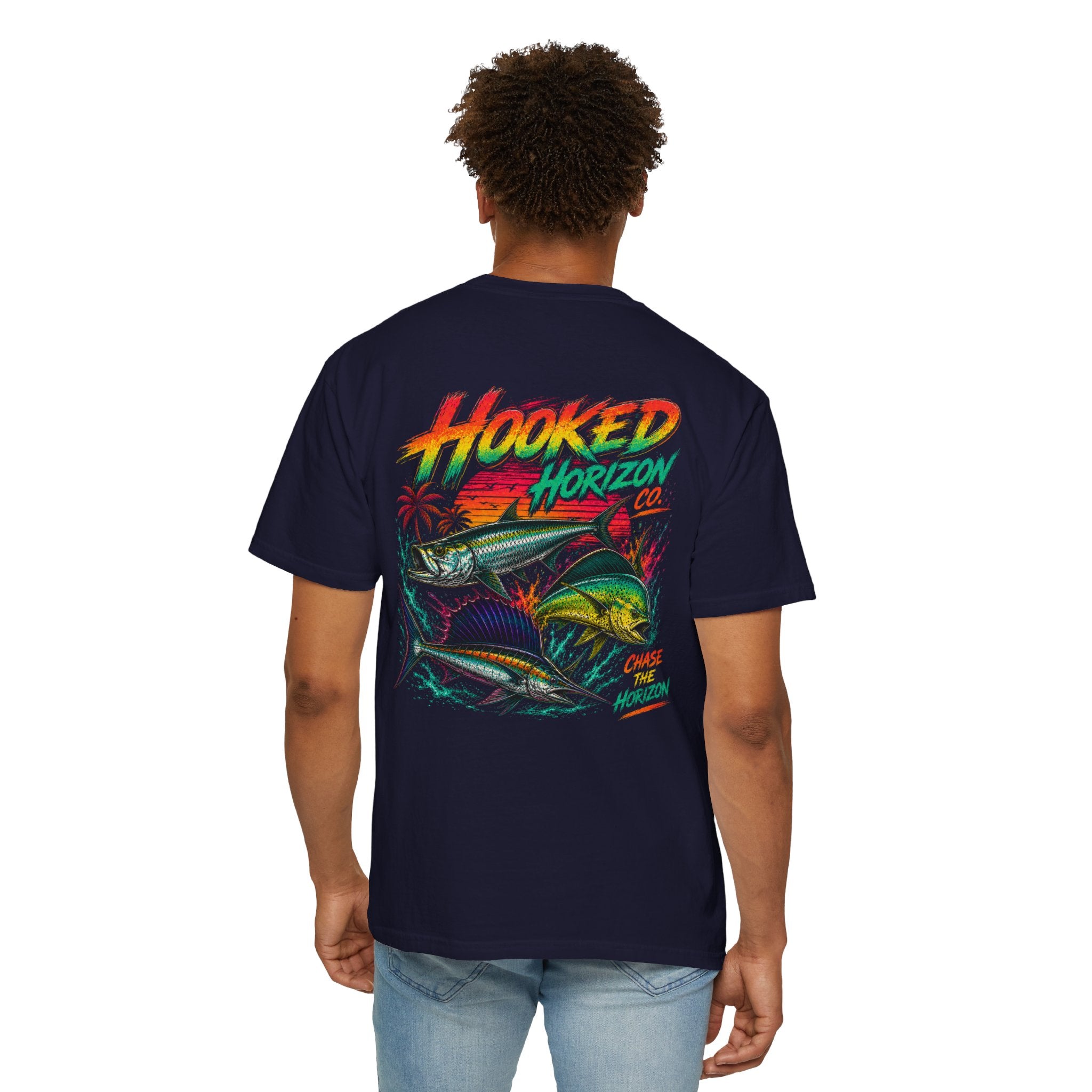 Retro 80s Tripple Fish Fishing Tee — Hooked Horizon Co.  Angler Gifts Ocean Lover Gifts