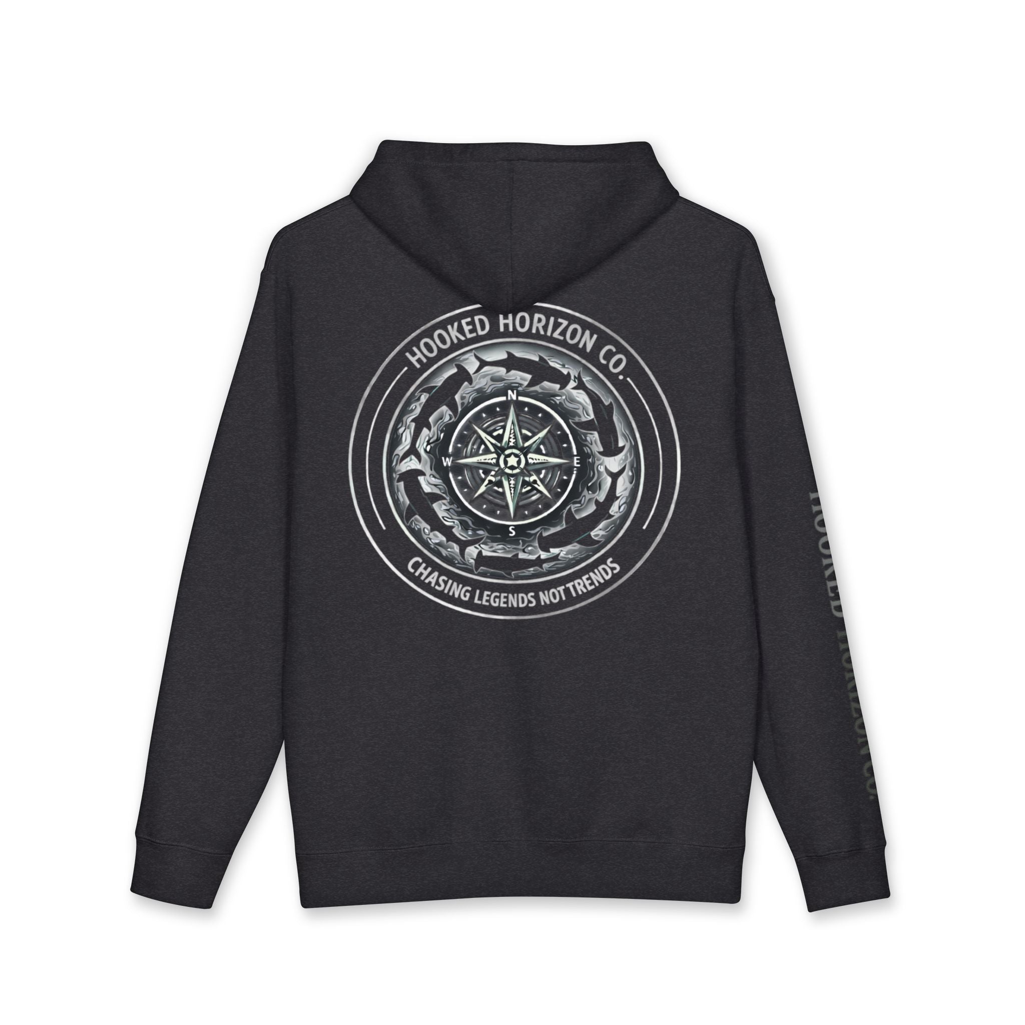 Chasing Legends Not Trends Compass Hoodie — Hooked Horizon Co. “Chasing Legends Not Trends” Pullover, Multiple Color Variations