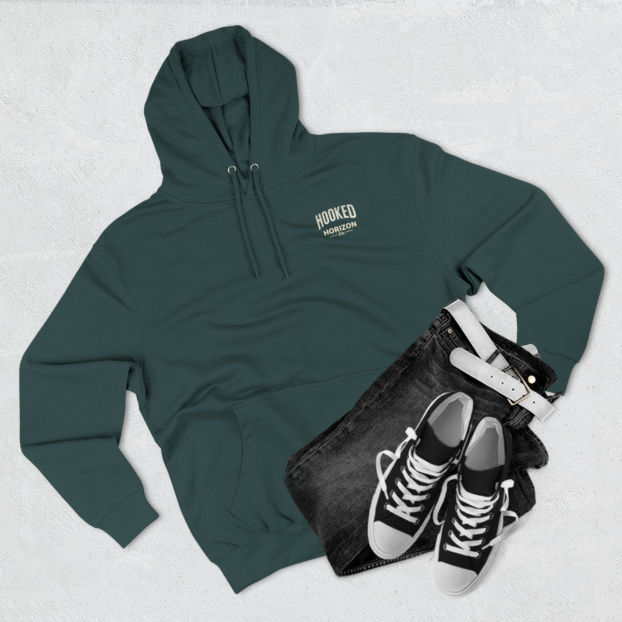 Fishing Charter T-Shirt— Hooked Horizon Hoodie — Fishing Boat Graphic Pullover