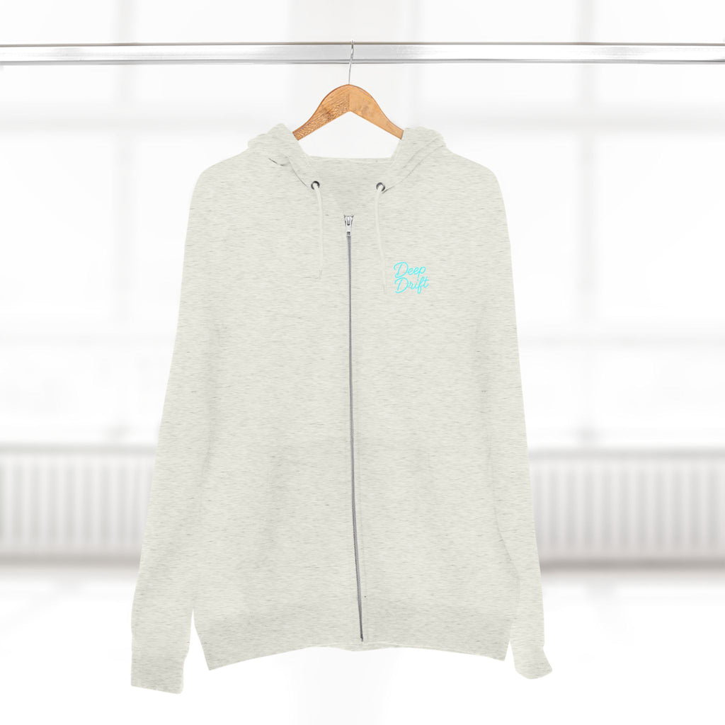 Wave & Sun Deep Drift– "Hooked By The Sea" Hooked Horizon Co. Unisex Zip Hoodie for Ocean Lovers, Nautical Fashion, Cool Weather Gear, Everyday Comfort, Perfect Gift