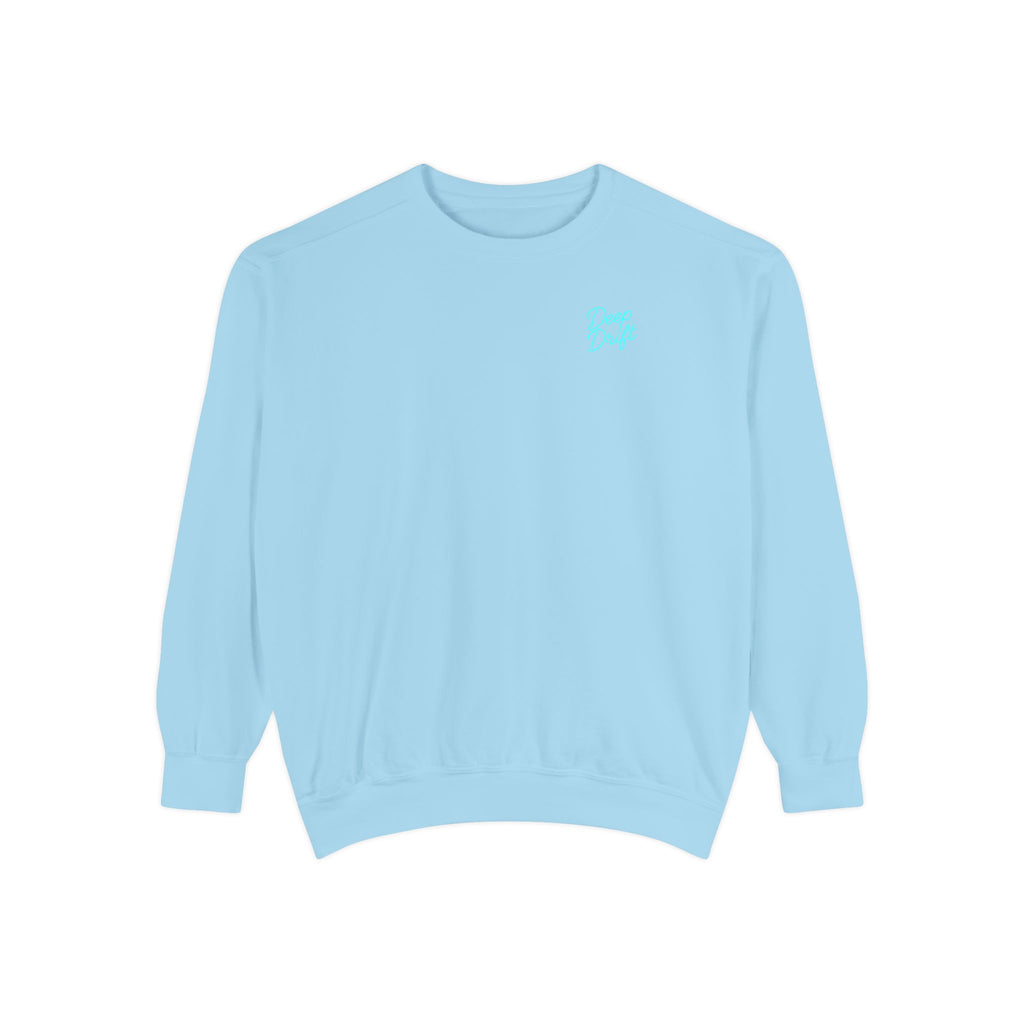 Vintage Vibes Grid Sweatshirt — "Hooked Horizon Co." Logo Pullover