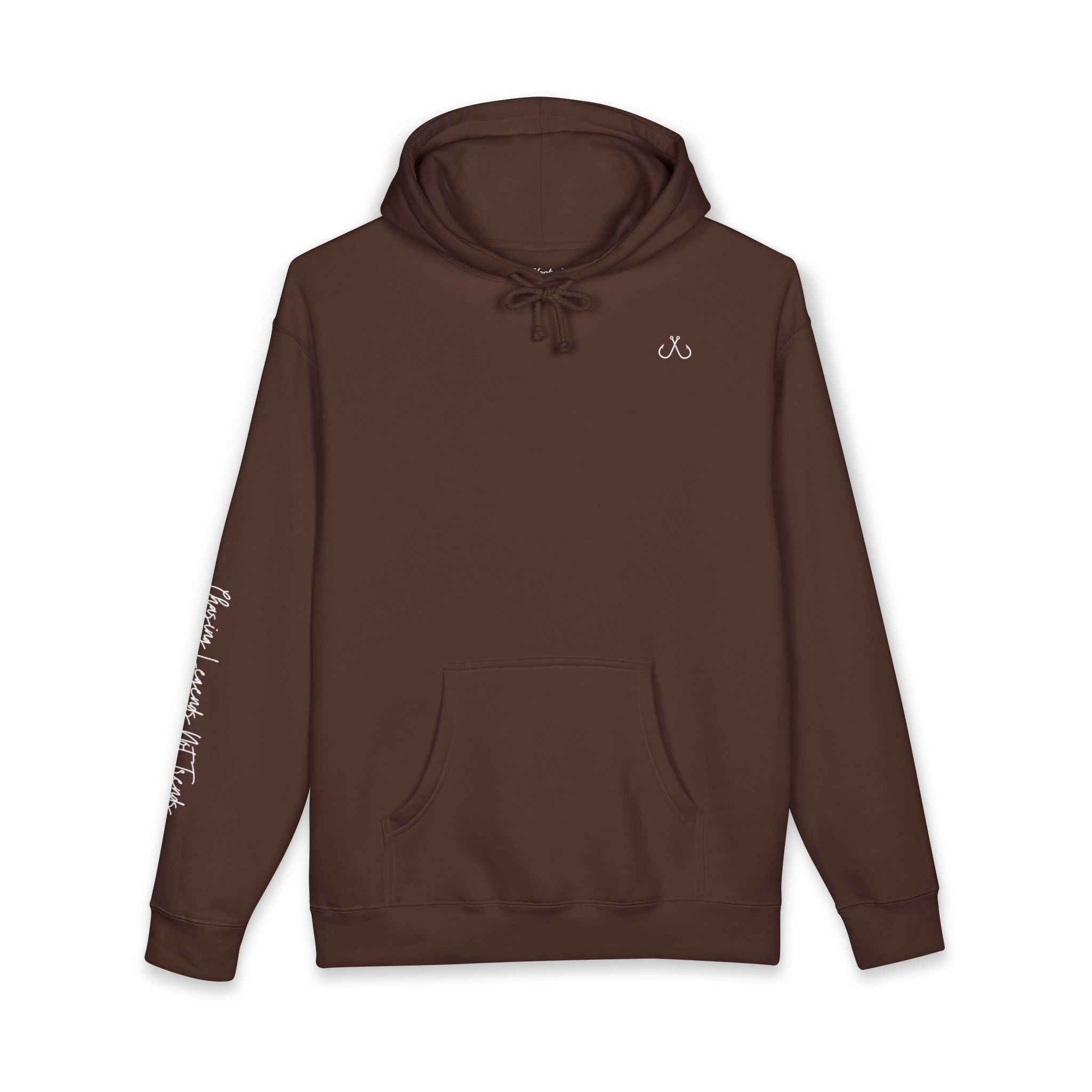 Chasing Legends Not Trends Hoodie Hooked Horizon Co. — Minimal Fishing Back Graphic Hoodie, Multiple Color Variations
