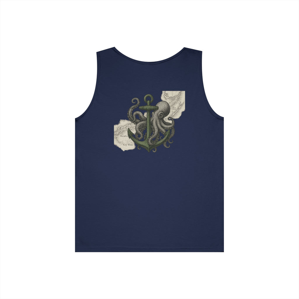 Octopus & Anchor Deep Drift Octopus Graphic Tank Top, Summer Beach Wear, Unisex Tank, Gift for Ocean Lovers, Nautical Tees, Camping Apparel