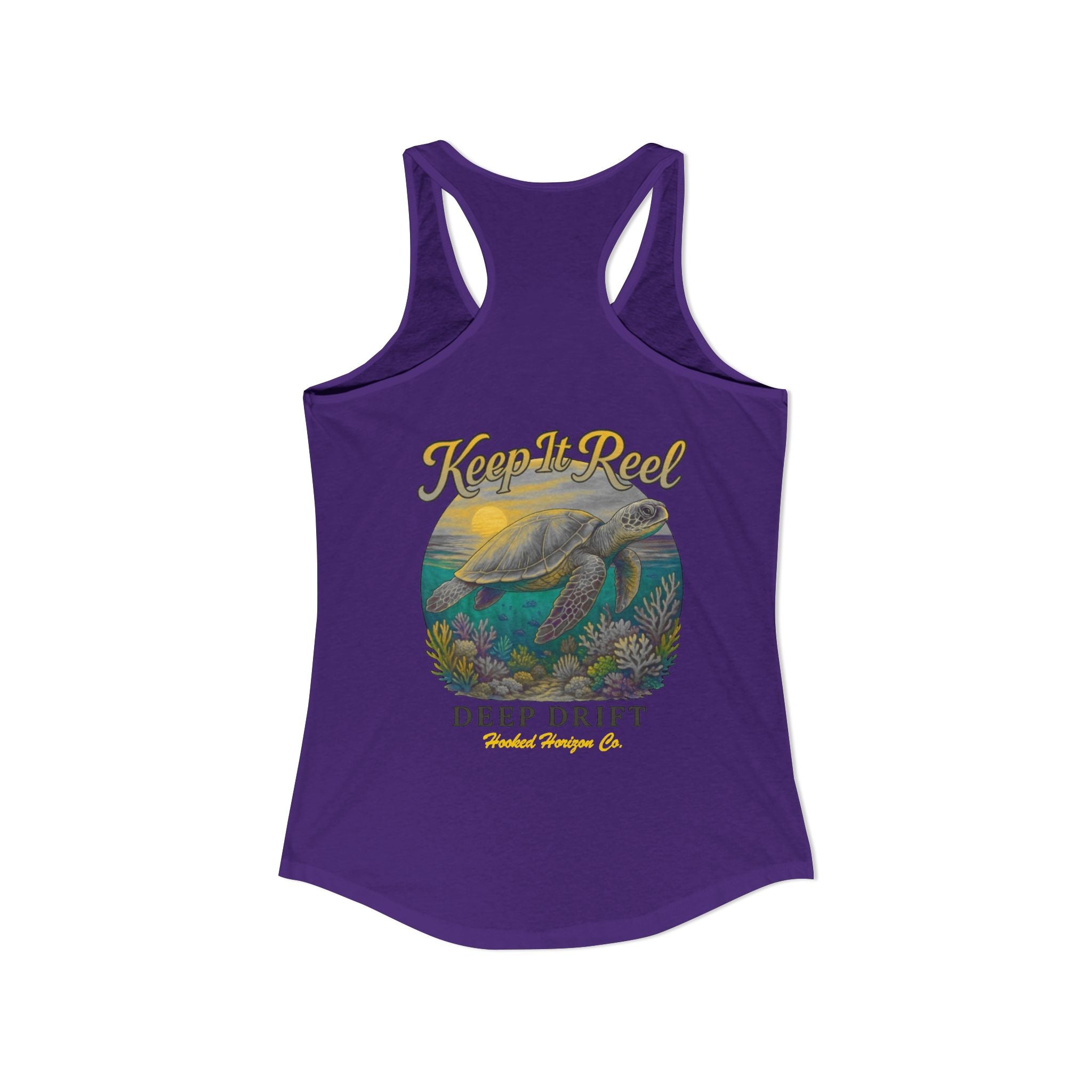 Turtle " Keep It Reel" Deep Drift– Hooked Horizon Co. Gifts for Ocean Lovers, Nautical Fashion, Everyday Comfort, Perfect Gift for Her