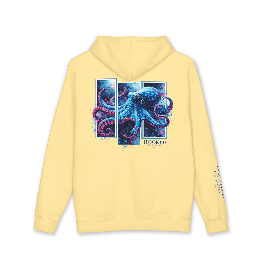 Octopus Hoodie Hooked Horizon Co. — Fishing Back Graphic Hoodie, Multiple Color Variations