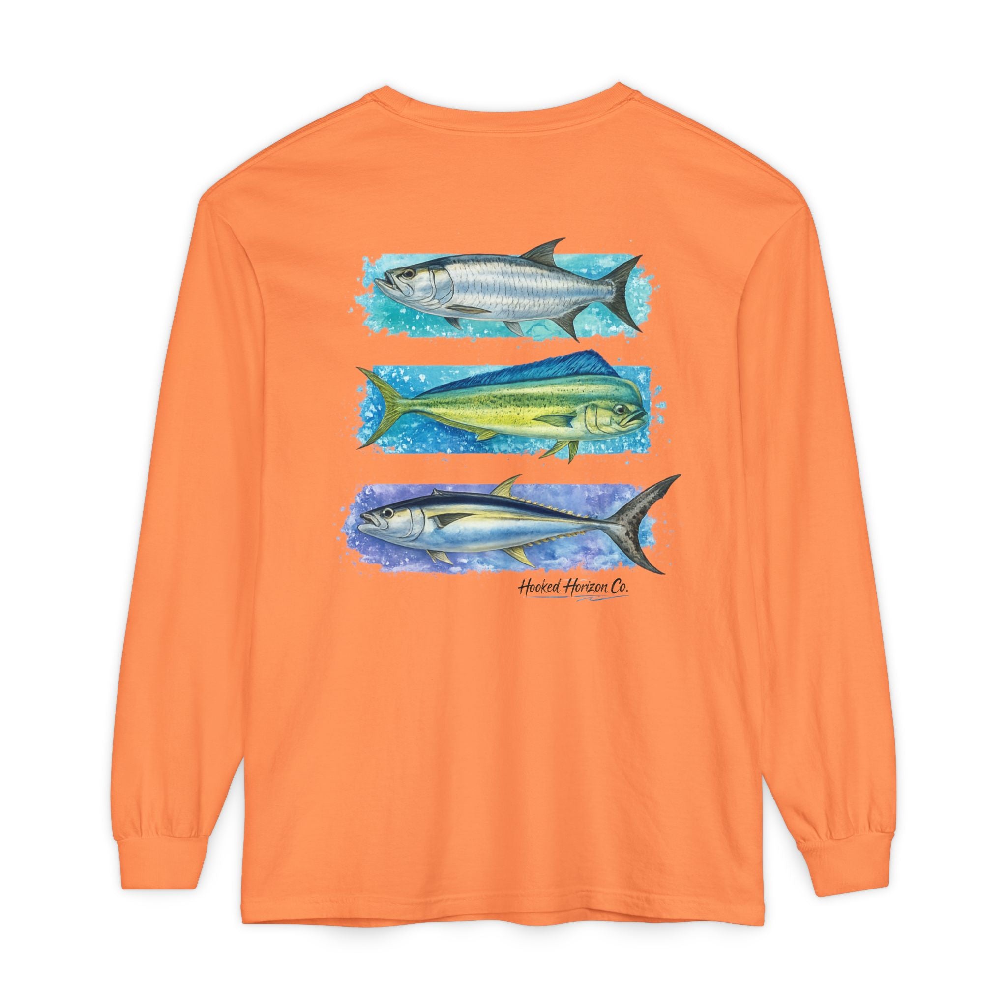 Chasing Legends Tarpon, Mahi Mahi, TunaSaltwater Fish Long Sleeve Tee — Hooked Horizon Co. Graphic Shirt