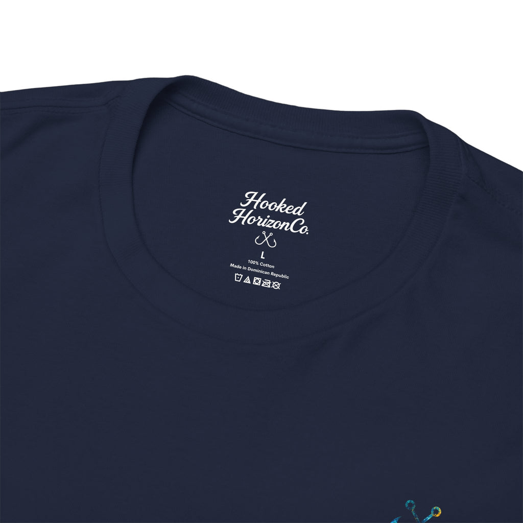 Bull Shark Hooked Horizon Co Tee—Ocean Graphic Tee — "Beloved" Ray Design