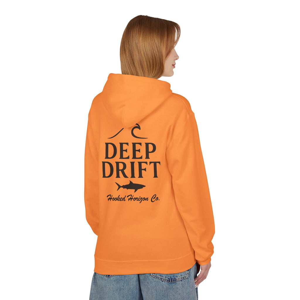 Deep Drift Wave & Shark Fishing Hoodie — Hooked Horizon Co. Pullover, Multiple Color Variations