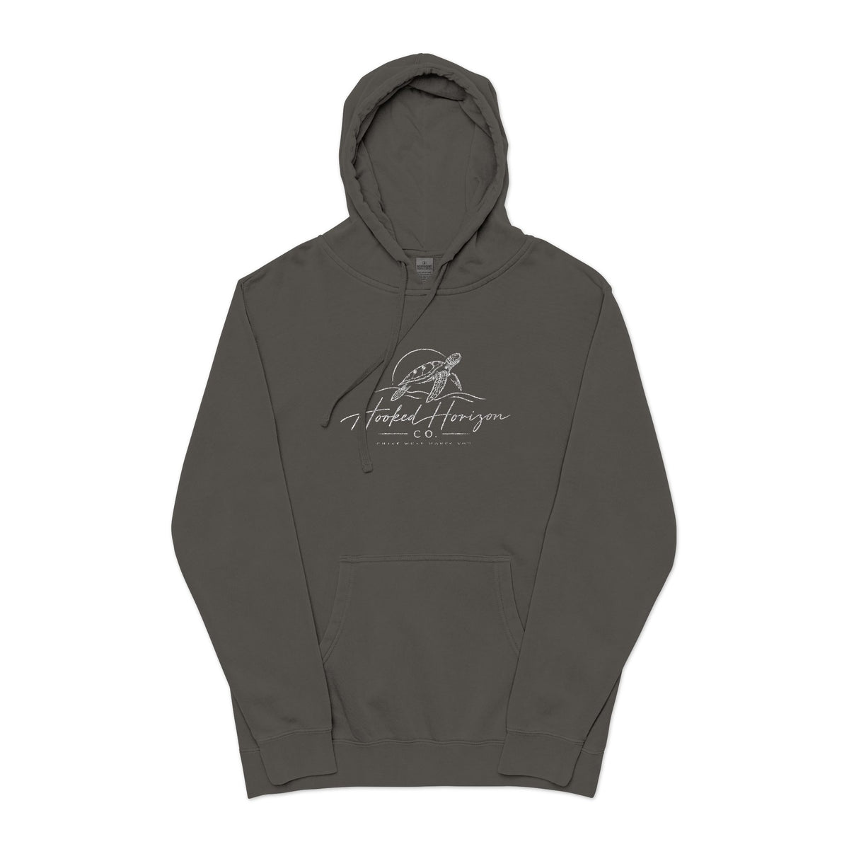 Turtle Hooked Horizon Co – " Chase What Moves You "Unisex Pigment-Dyed Hoodie