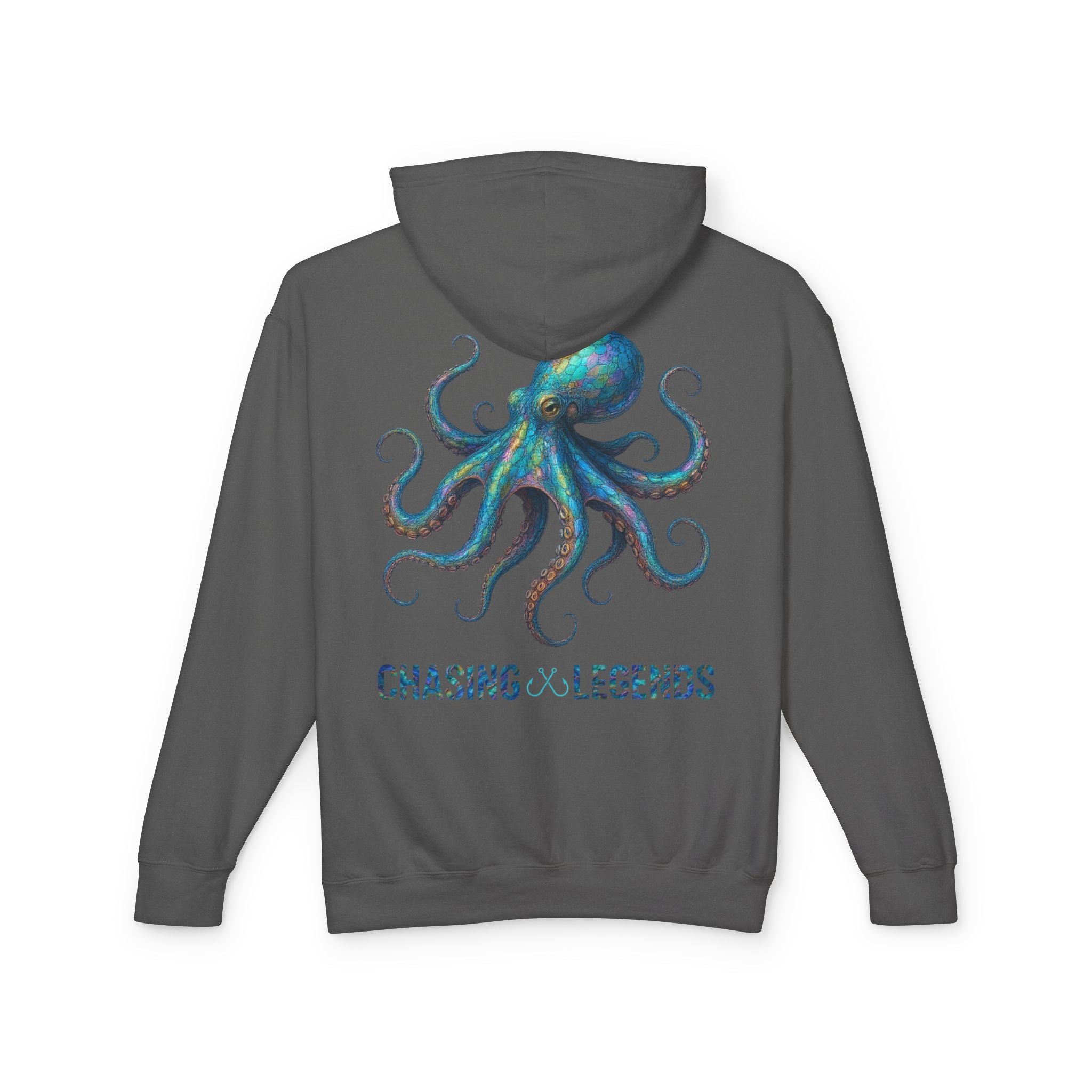 Chasing Legends Octopus Hoodie — Hooked Horizon Co Unisex Lightweight Hoodie with Deep Drift Design | Perfect for Fishermen, Beach Lovers, Casual Outings, Gift for Him/Her, Nautical Style,  Ocean Lover Gifts