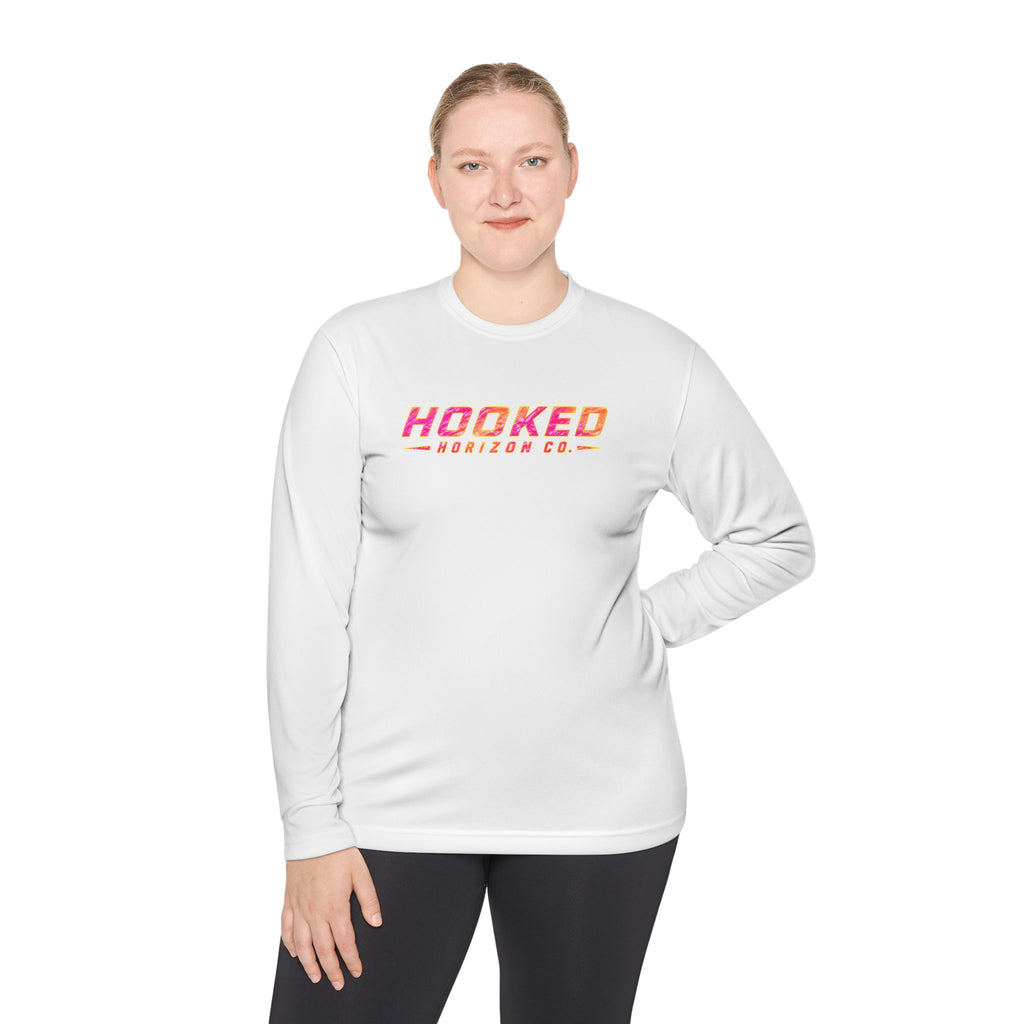 Moisture Wicking Classic Logo Tee In Pink—Horizon Co. Anchors Long Sleeve Tee — Lightweight Fishing Shirt